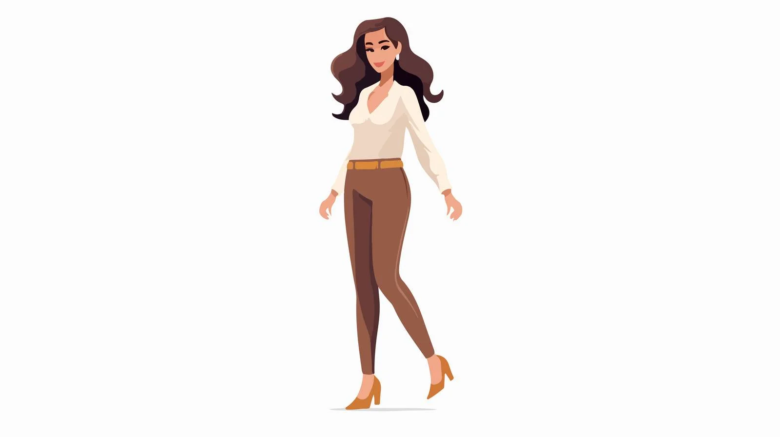 Walking Pose Cartoon Woman Vector Illustration — free download from Dotvec