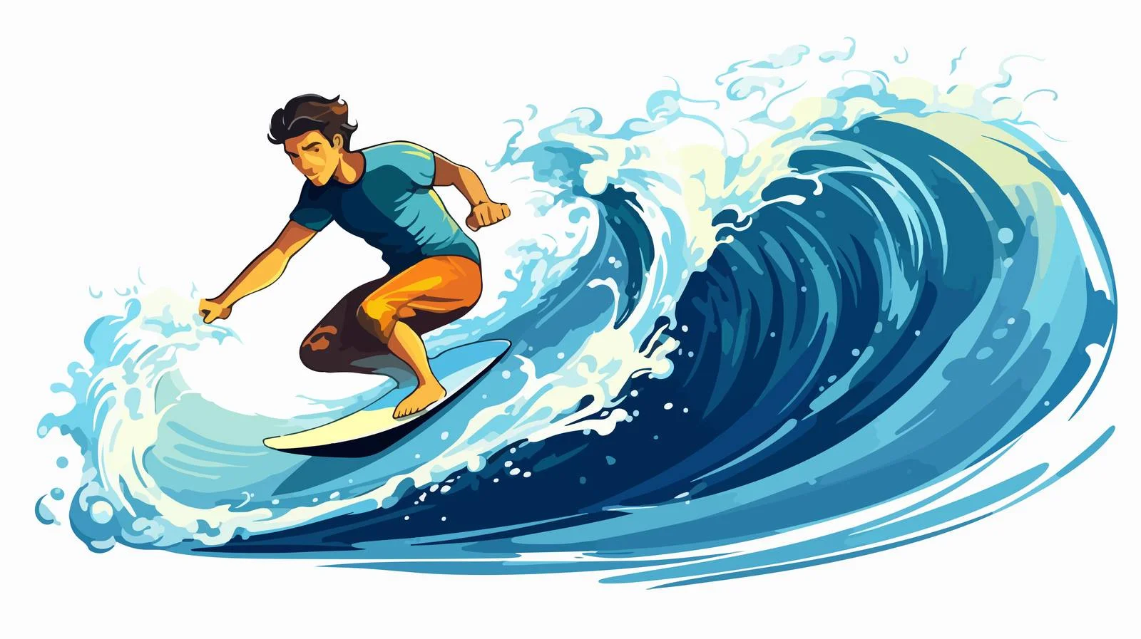 Ocean Surfer Cartoon Vector Illustration — free download from Dotvec