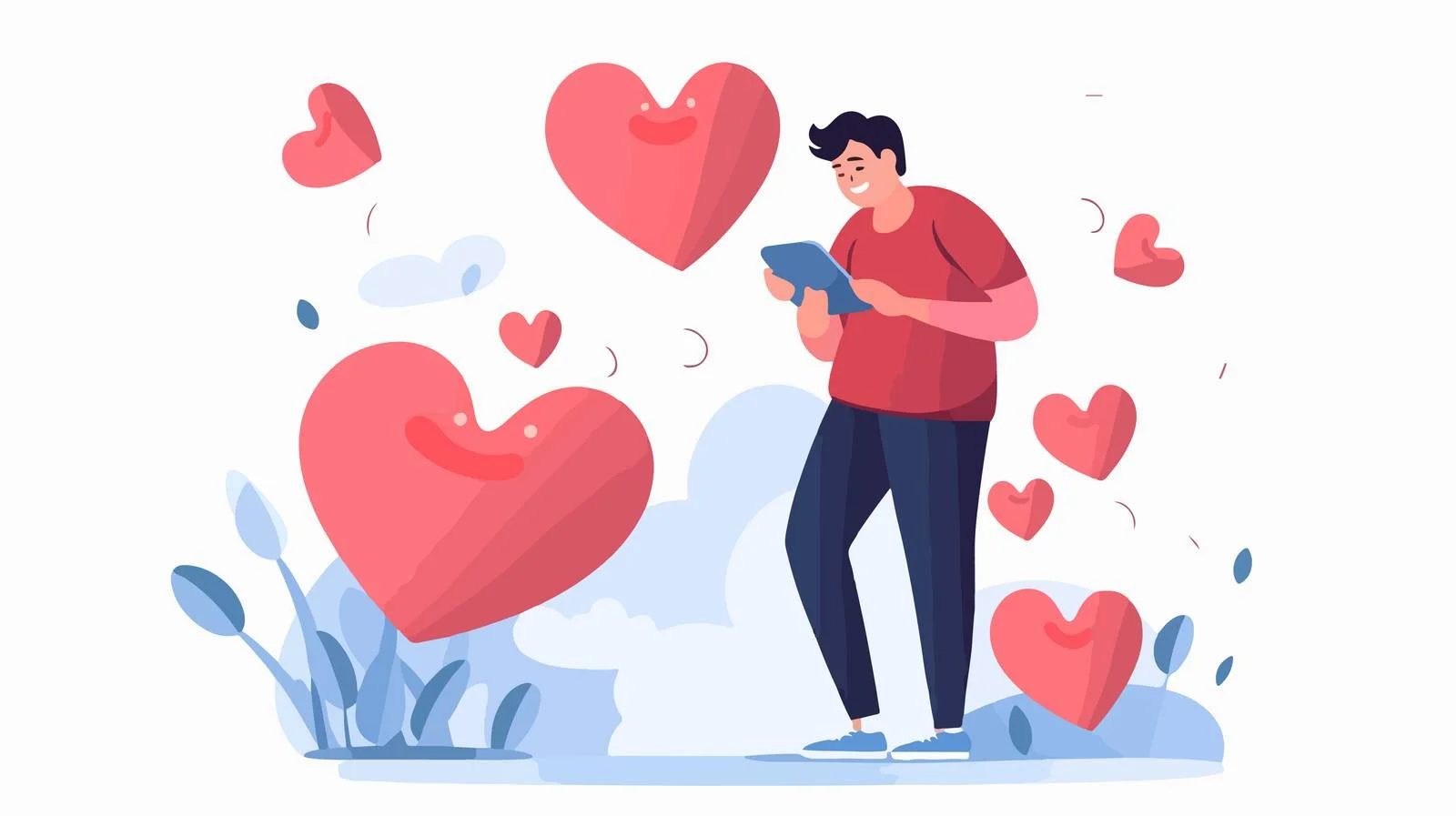 Young Man Receives Notification on Phone — free download from Dotvec