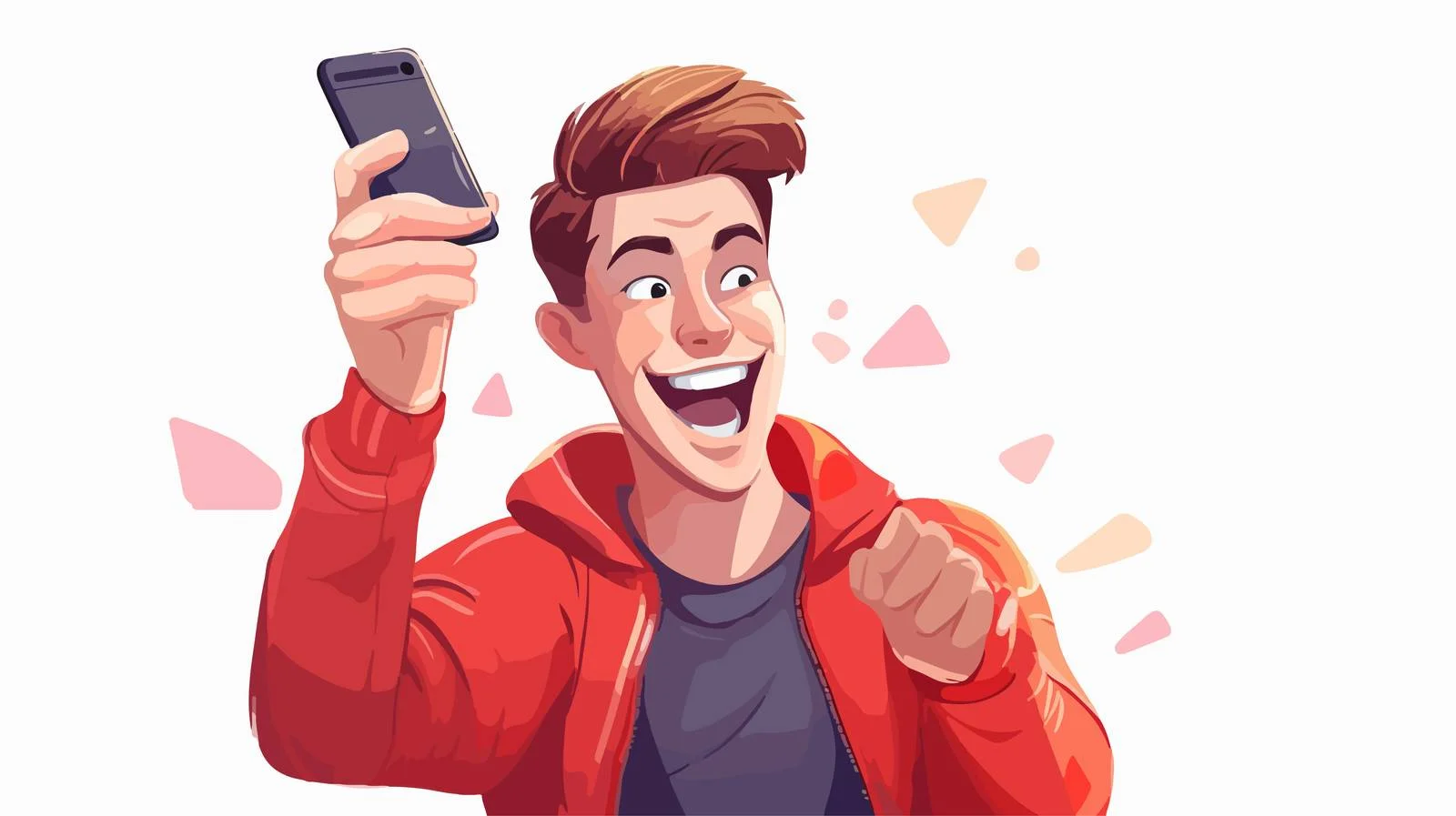 Mobile Notification Reaction Cartoon — free download from Dotvec