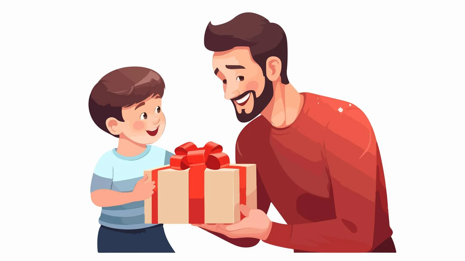 Generous Man Giving Present to Child — free download from Dotvec