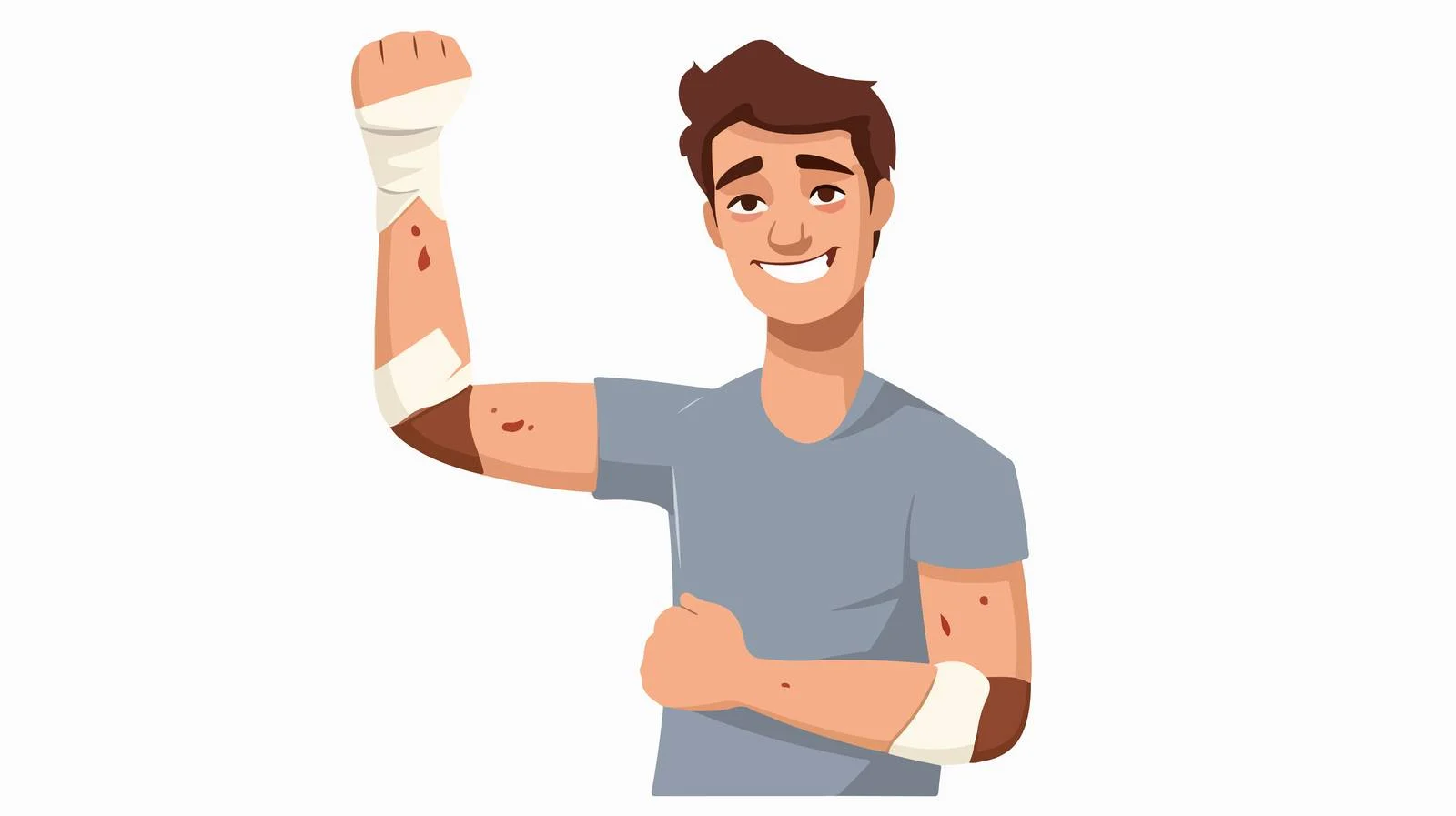 Happy young man with broken arm — free download from Dotvec