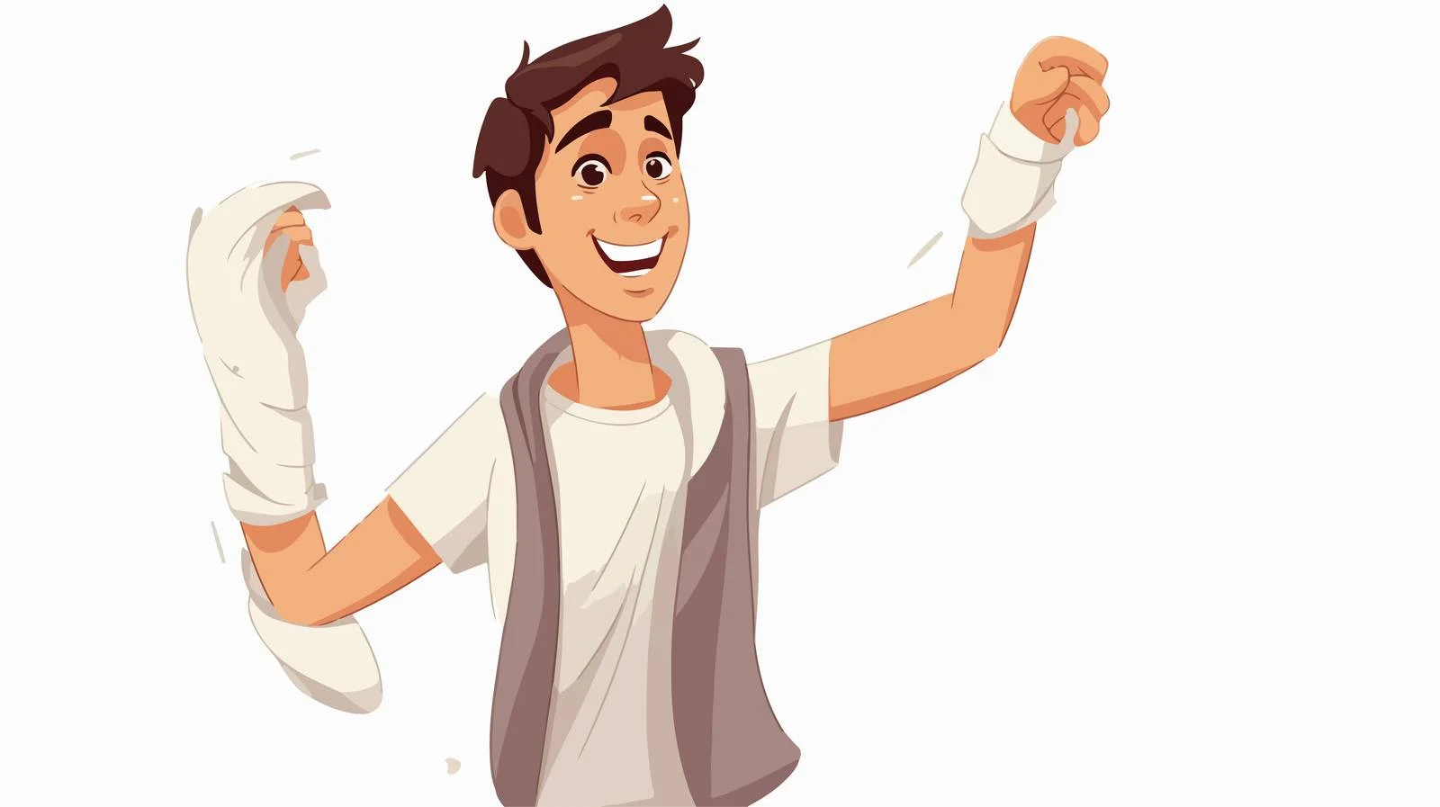 Happy young man with broken arm — free download from Dotvec