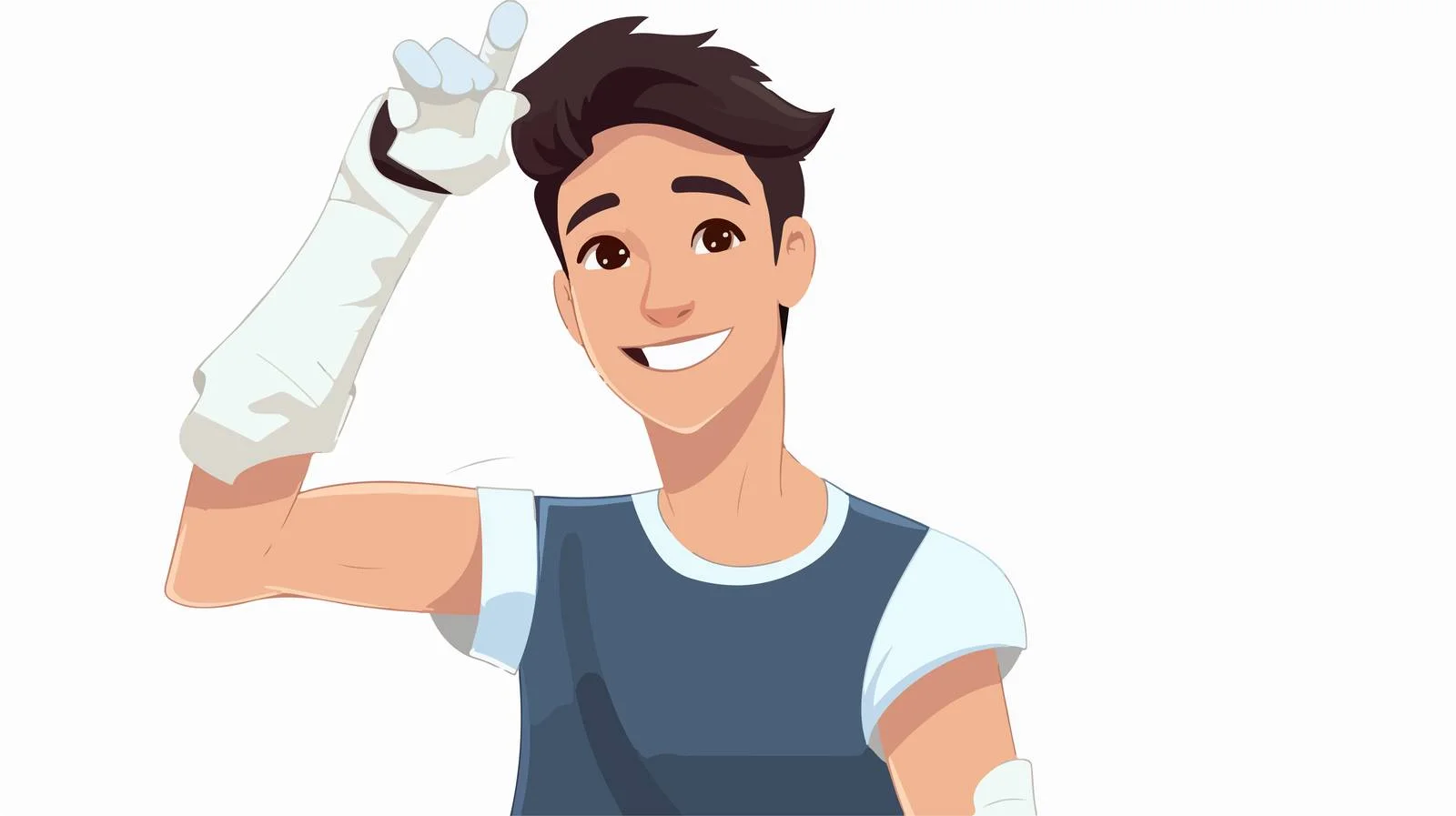 Happy Man with Broken Arm Cartoon — free download from Dotvec