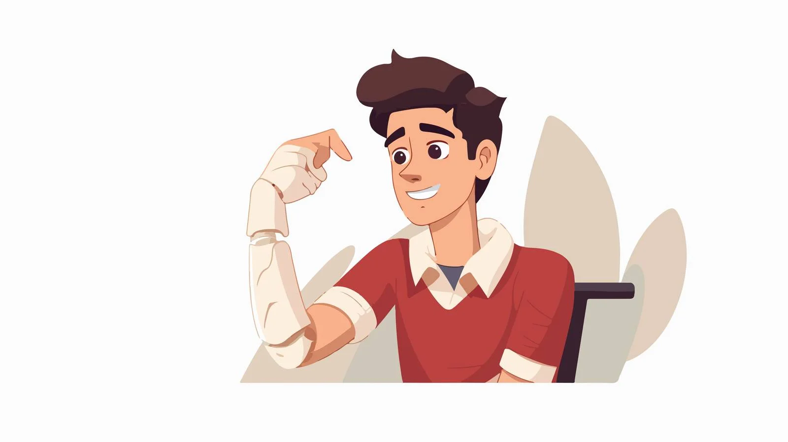 Young Man with Broken Arm Cartoon — free download from Dotvec