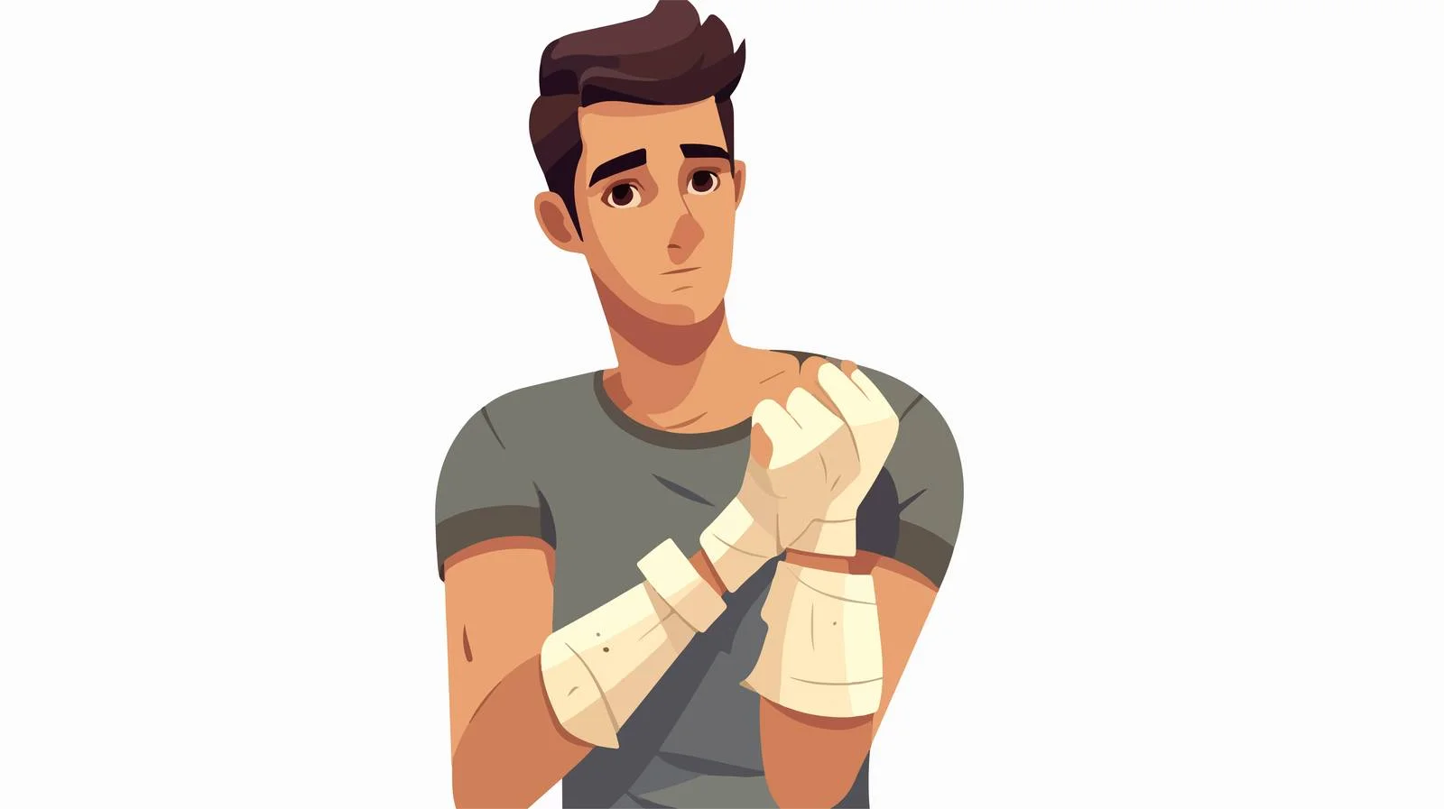 Young Man with Broken Arm Cartoon — free download from Dotvec