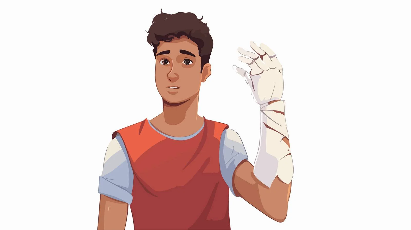 Young Man with Broken Arm Cartoon — free download from Dotvec