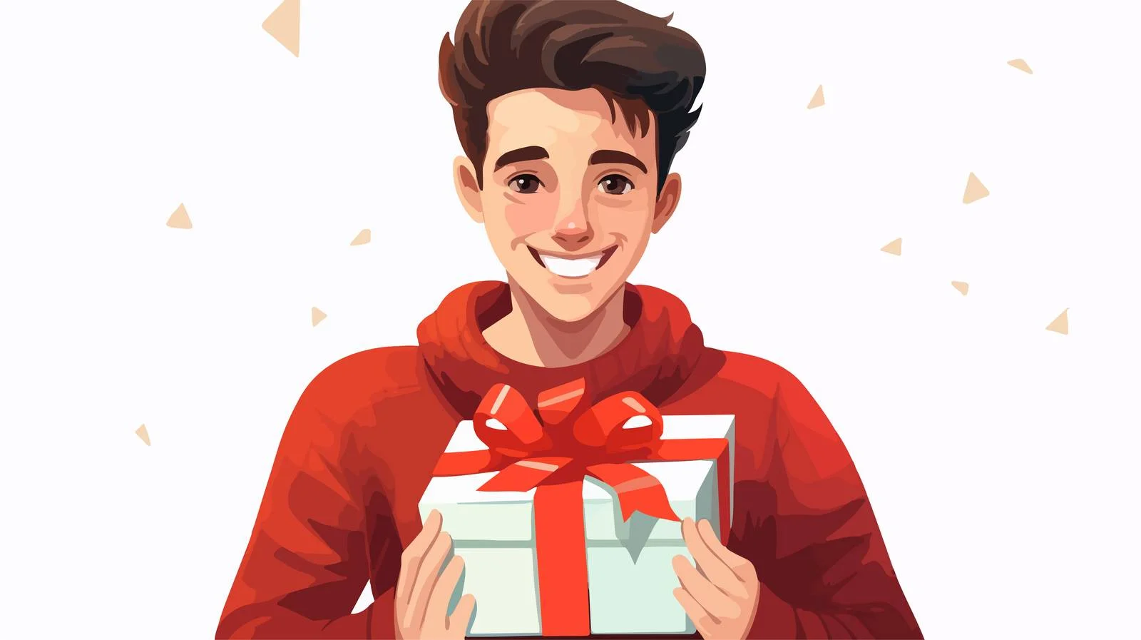 Christmas Cartoon Gift Present Holding Man — free download from Dotvec