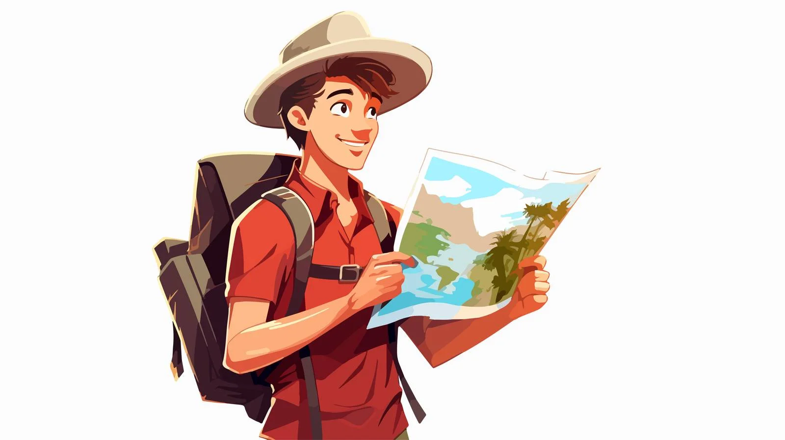 Traveler with Map Seeking Destination — free download from Dotvec