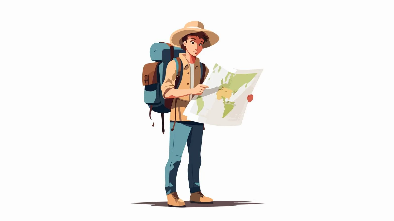 Traveler Searching Map for Destination — free download from Dotvec