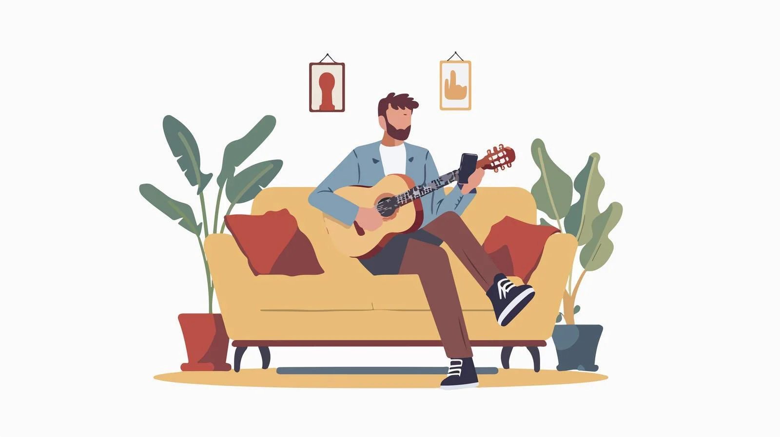 Serene Guitarist Enjoys Relaxation Moment — free download from Dotvec