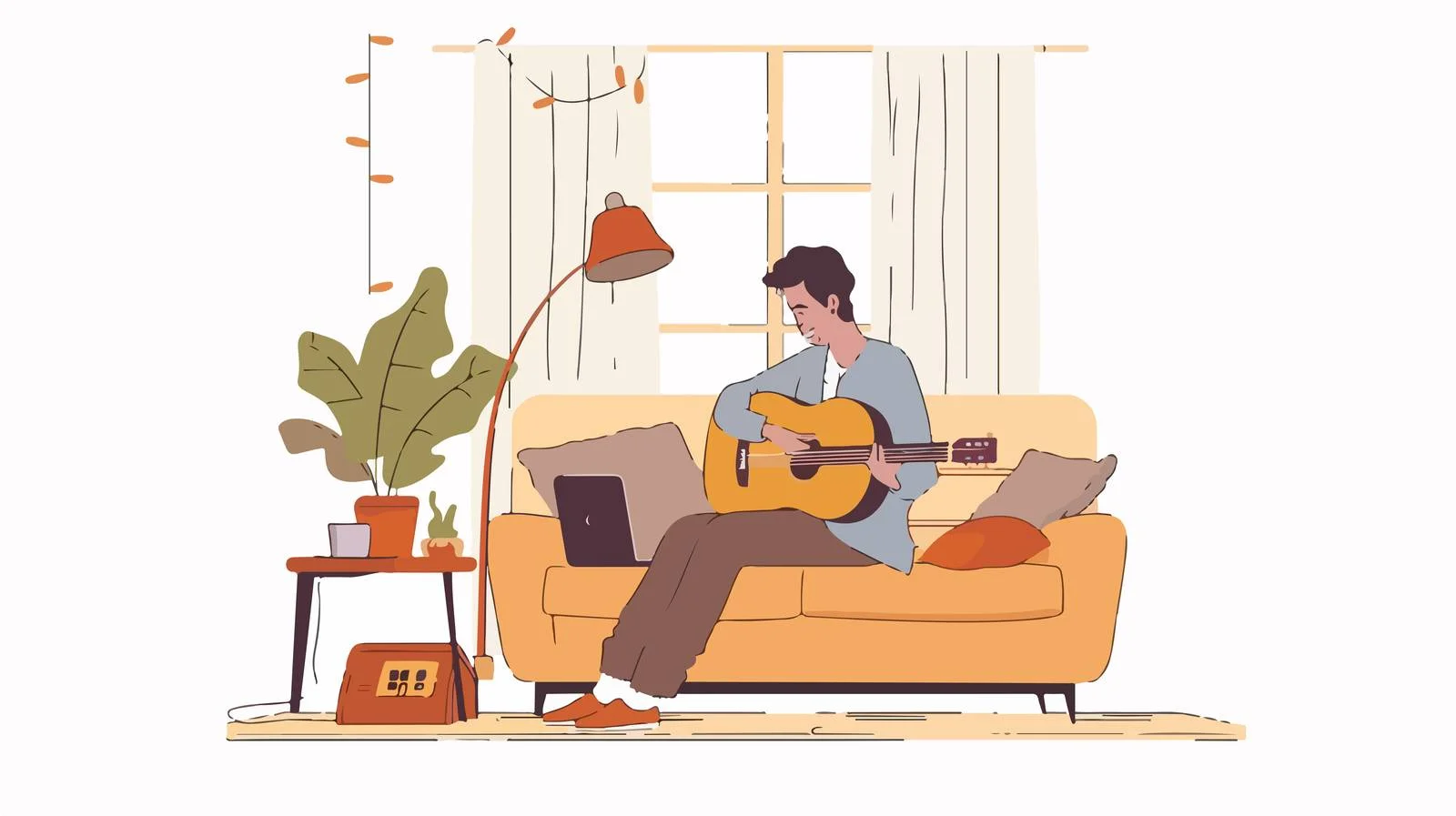 Talented Man Playing Guitar Outdoors — free download from Dotvec