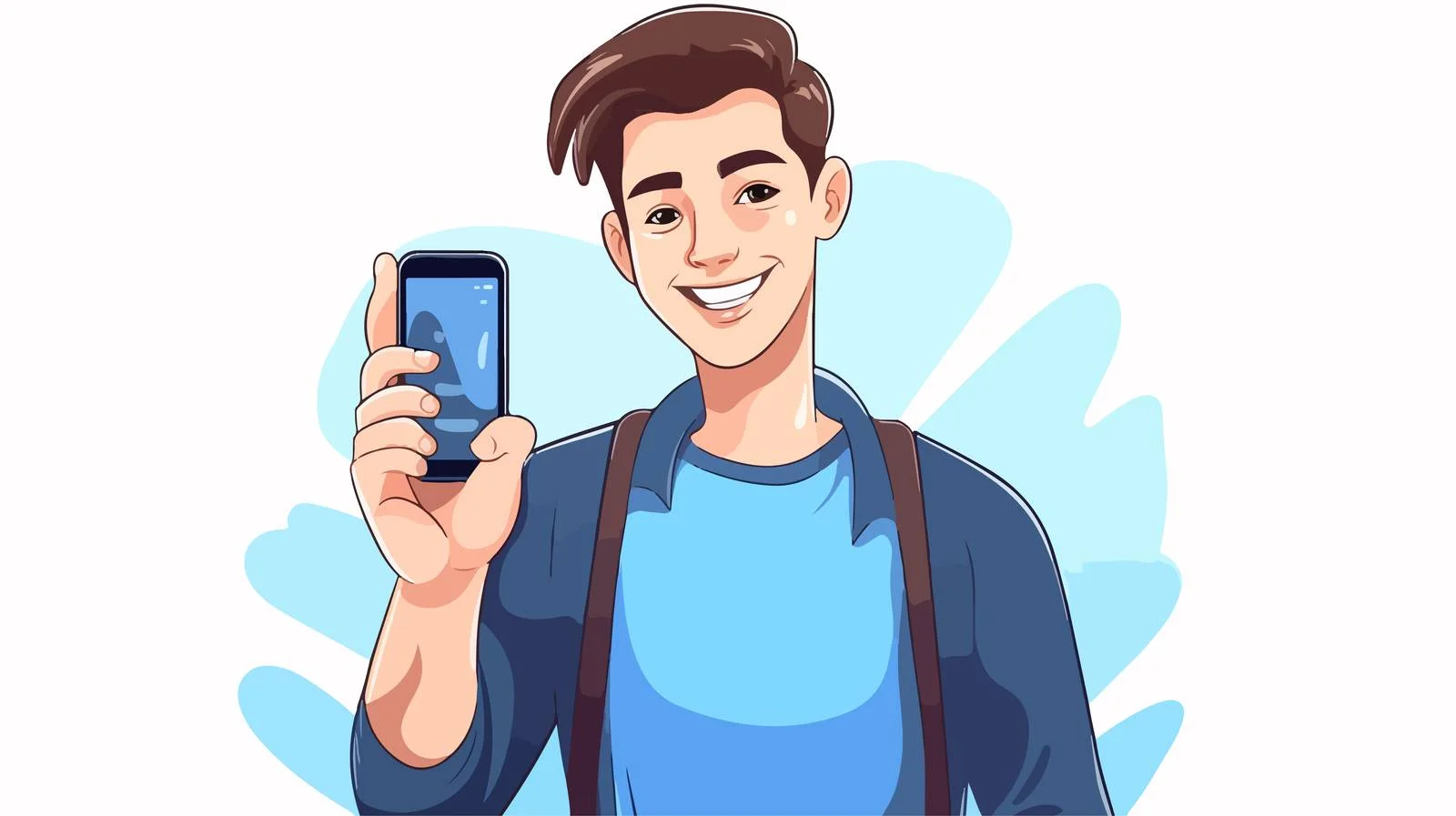 Tech-Savvy Man Demonstrates Phone Features — free download from Dotvec