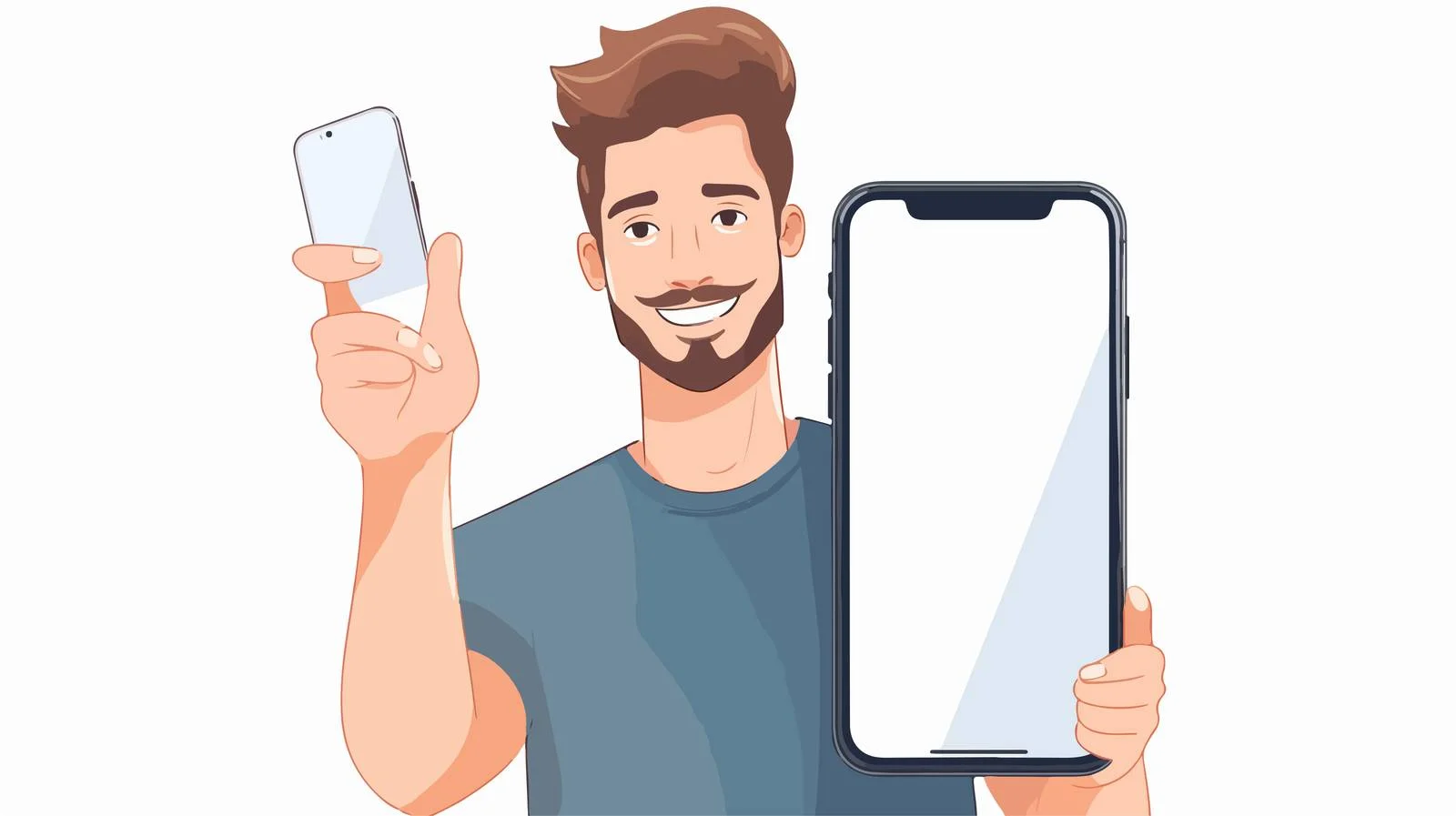 Confident man displaying phone screen — free download from Dotvec