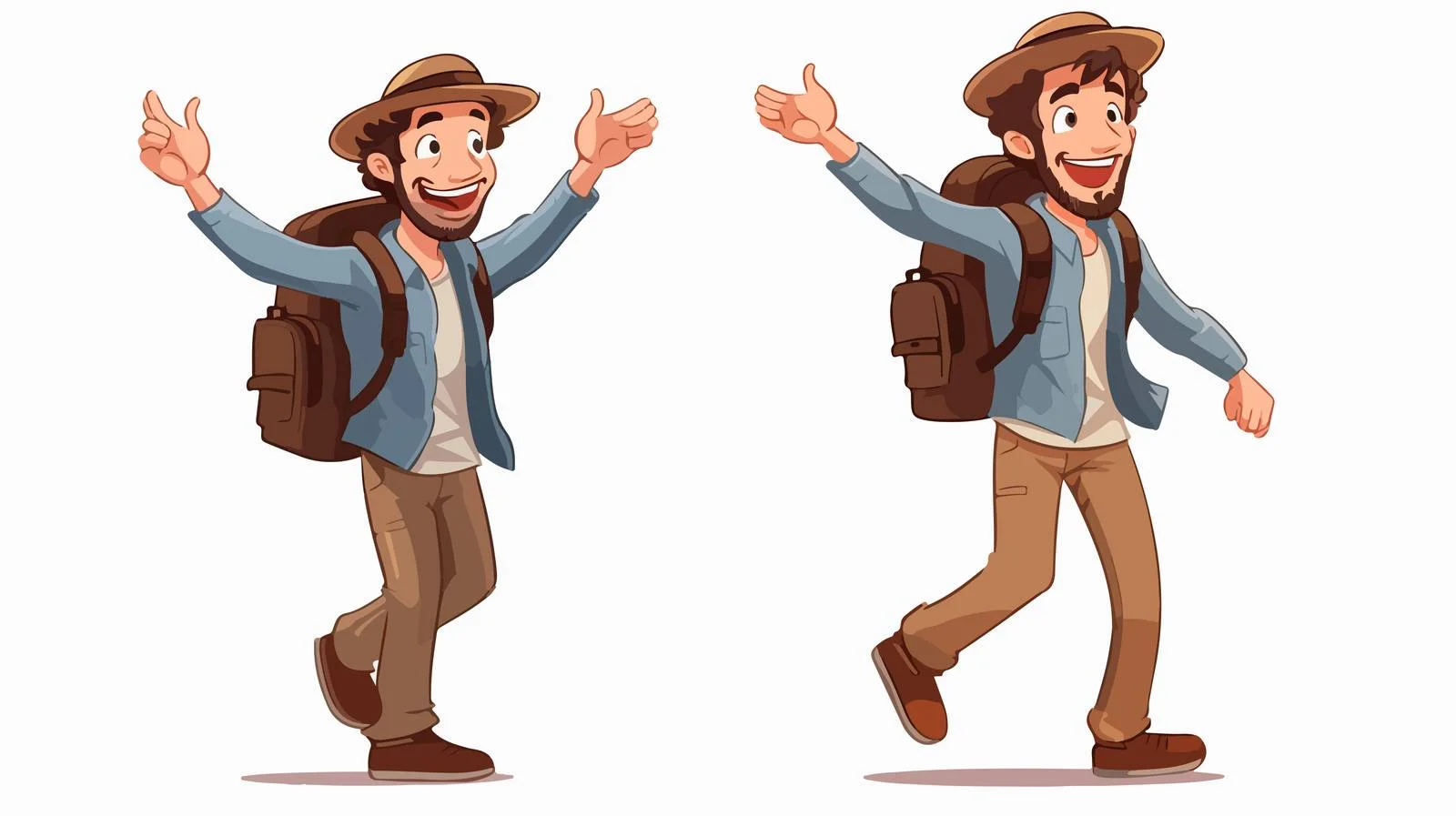 Joyful Traveler Cartoon Walking — free download from Dotvec