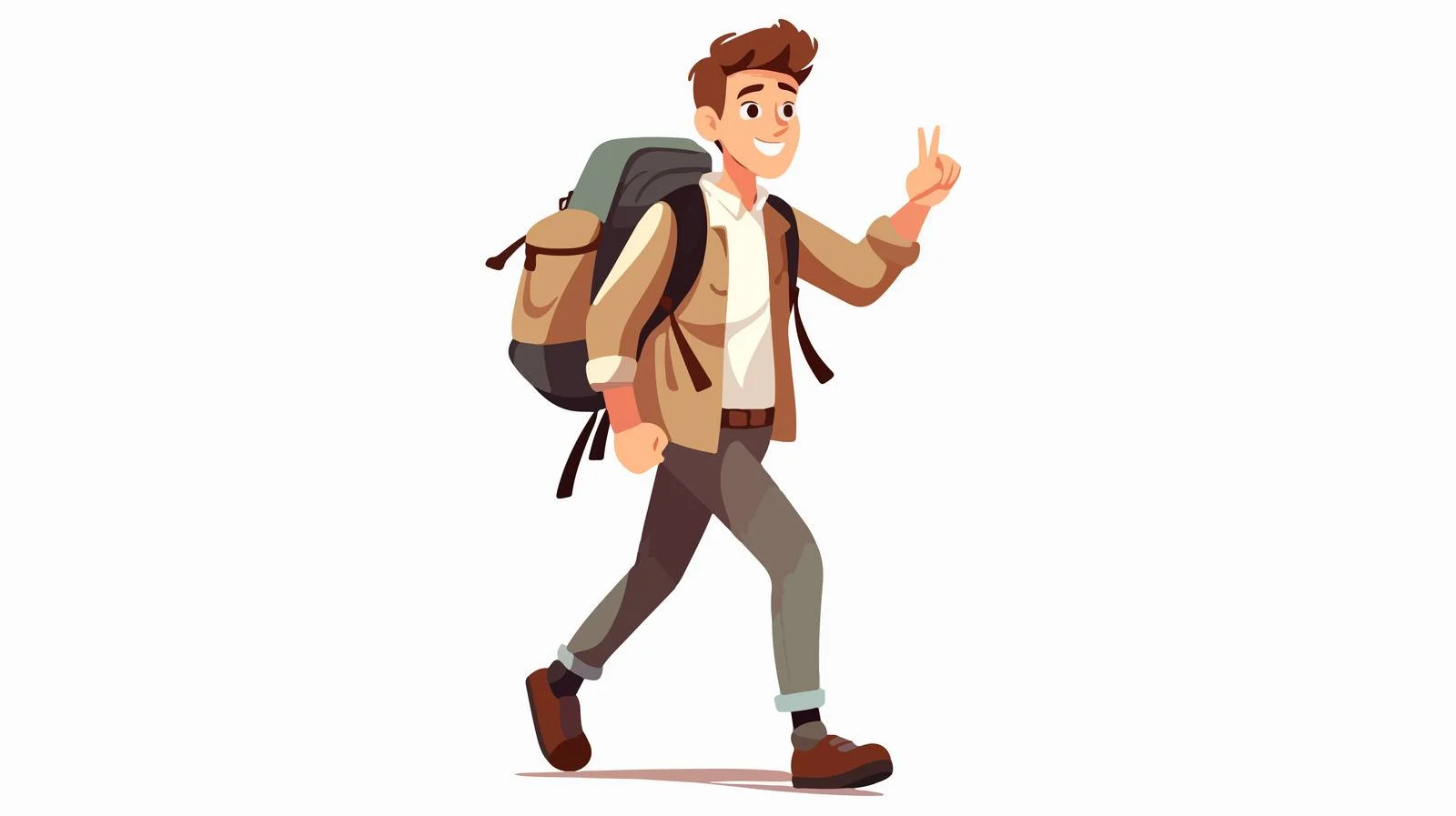 Joyful Traveler Walking Cartoon — free download from Dotvec