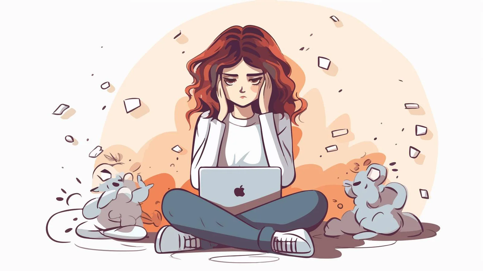 Online Bullying Impact on Sad Young Woman — free download from Dotvec