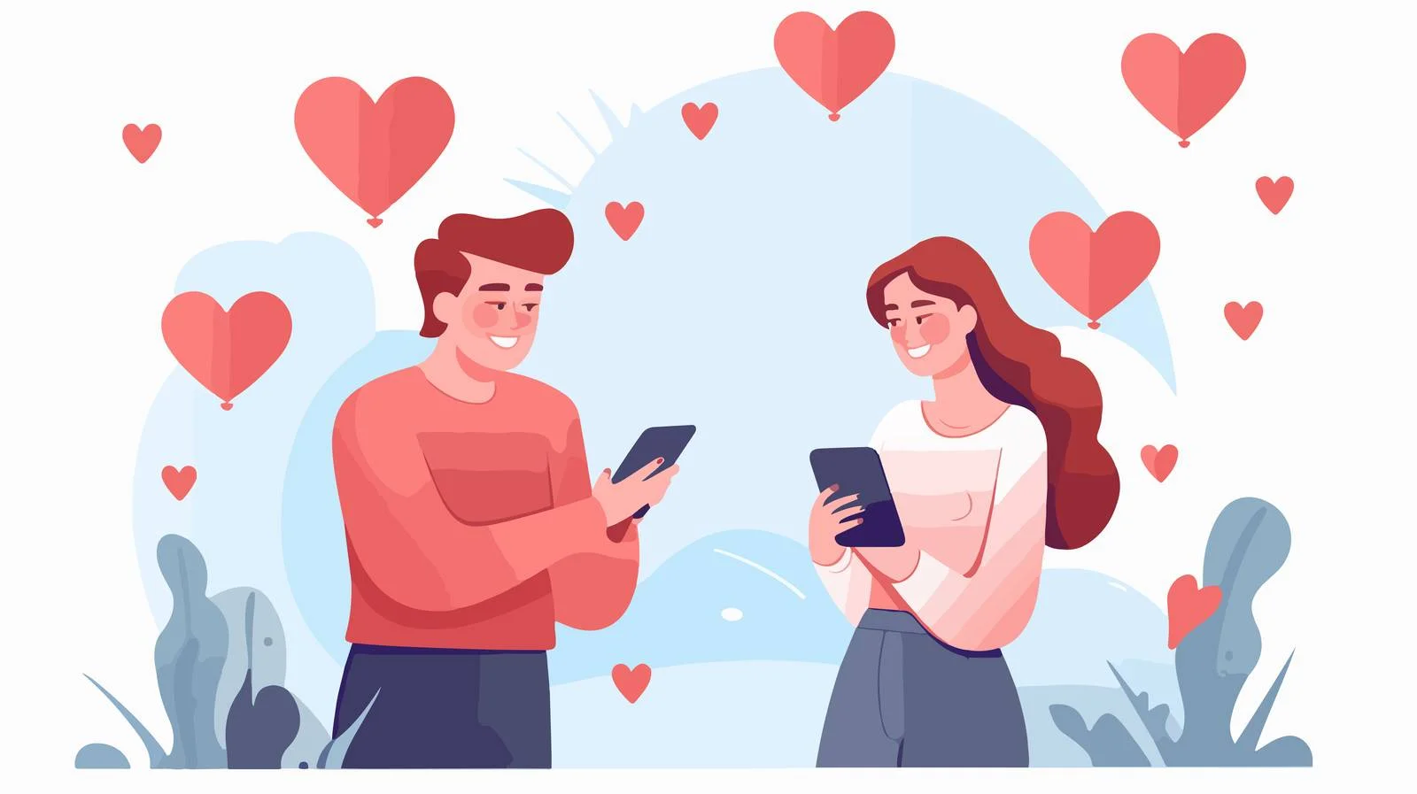 Love Notification on Phone Cartoon — free download from Dotvec