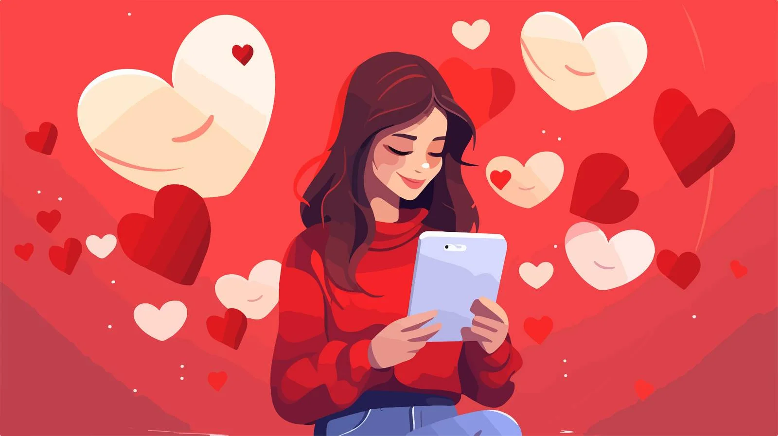 Love Notification on Cartoon Phone — free download from Dotvec