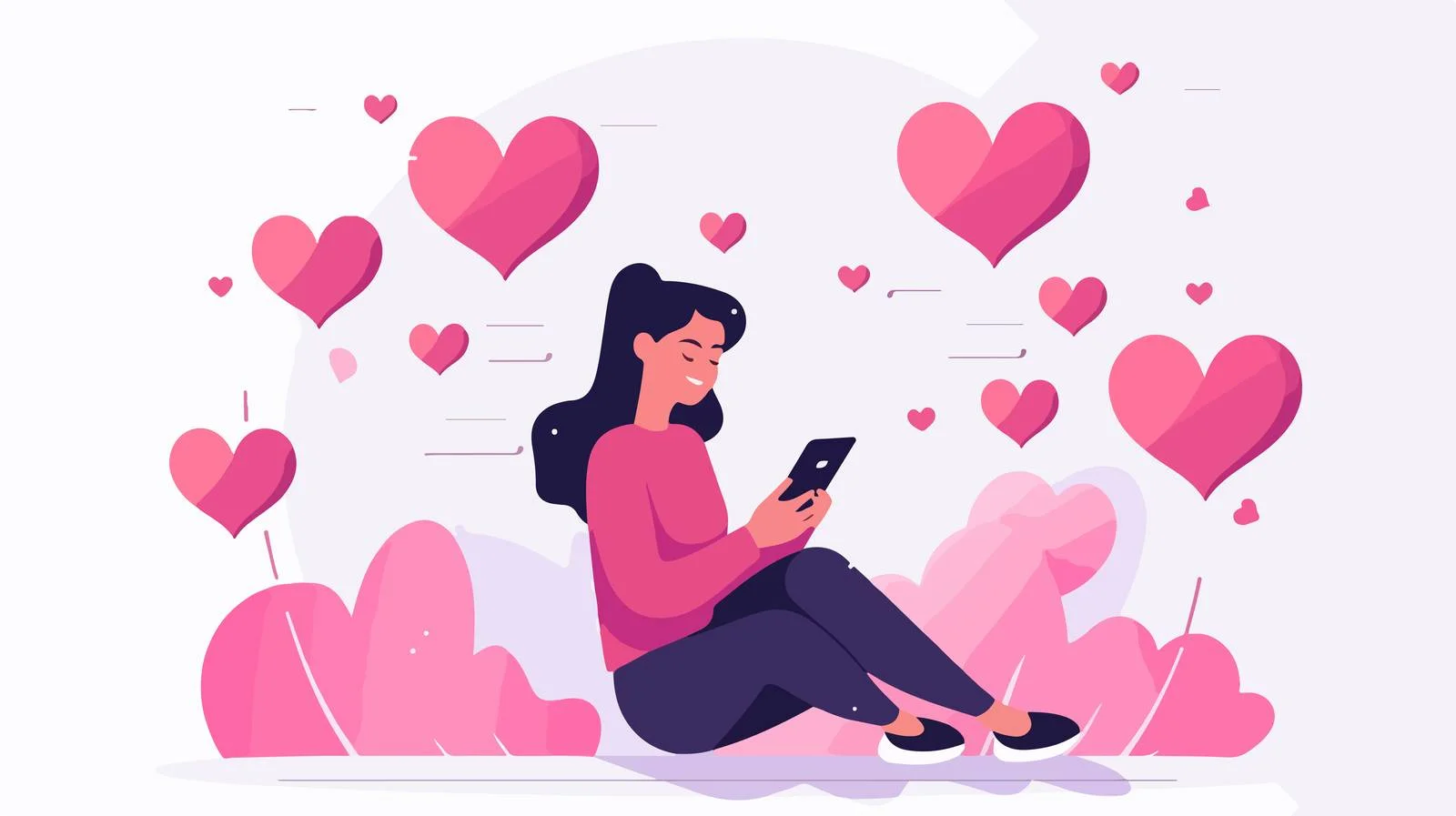 Love Notification Cartoon Phone — free download from Dotvec