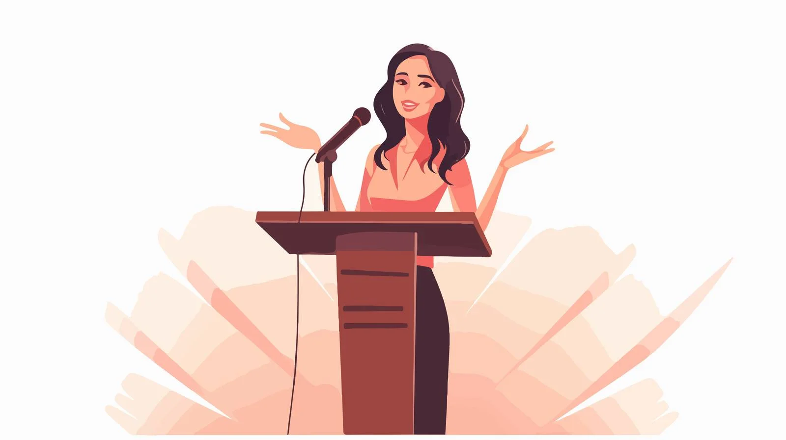 Empowering Speech at Podium Cartoon Illustration – free pee image from Dotvec