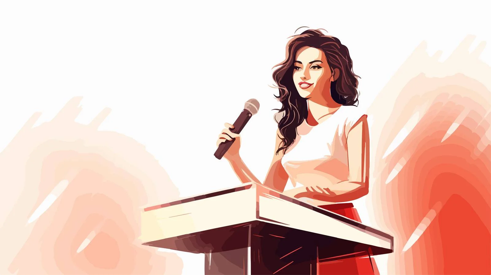 Inspiring Speech on Cartoon Podium — free download from Dotvec