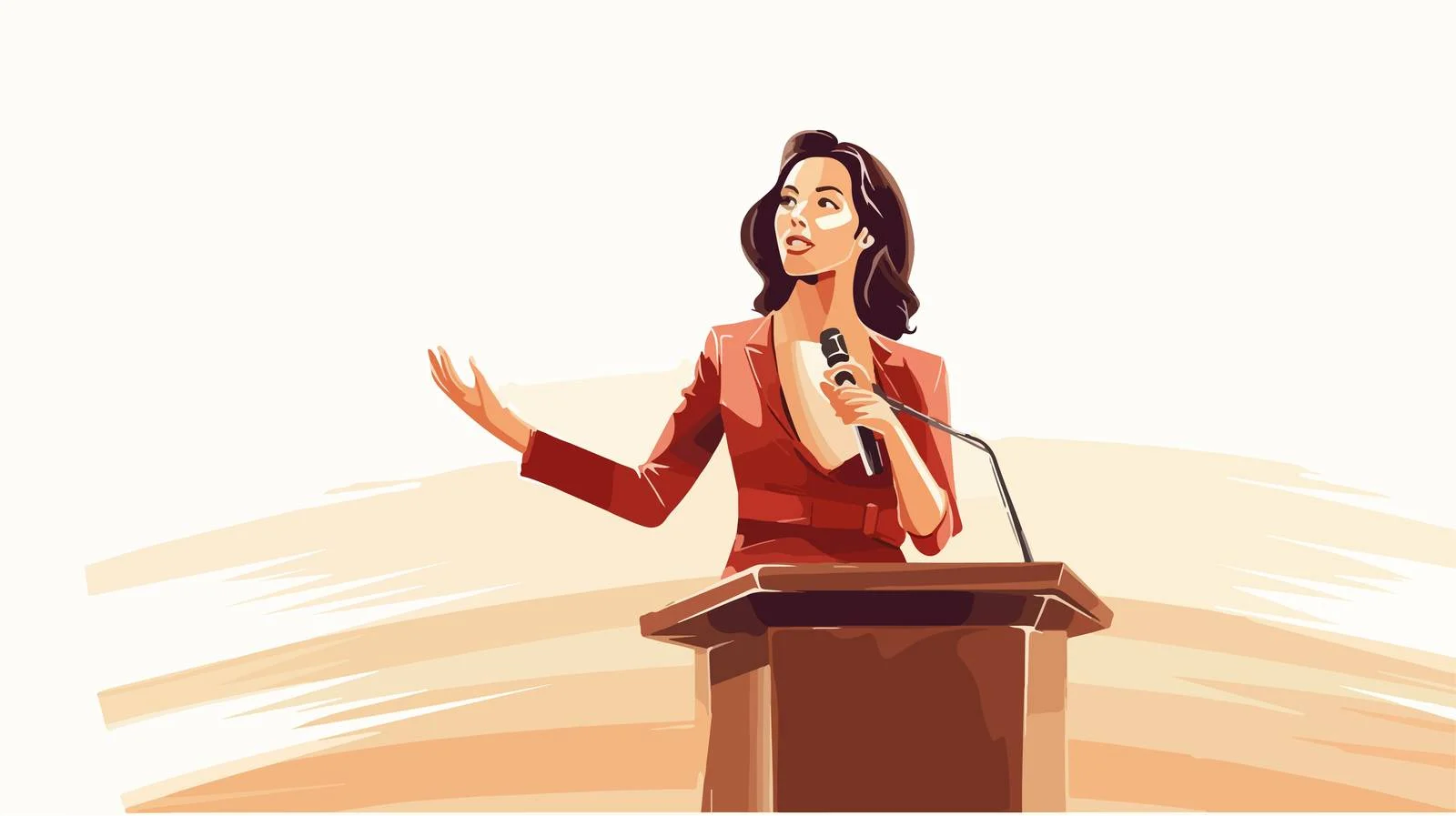 Inspiring Speech at Podium Cartoon — free download from Dotvec