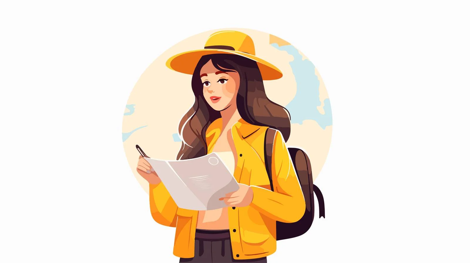 Travel Planning: Woman with Map — free download from Dotvec