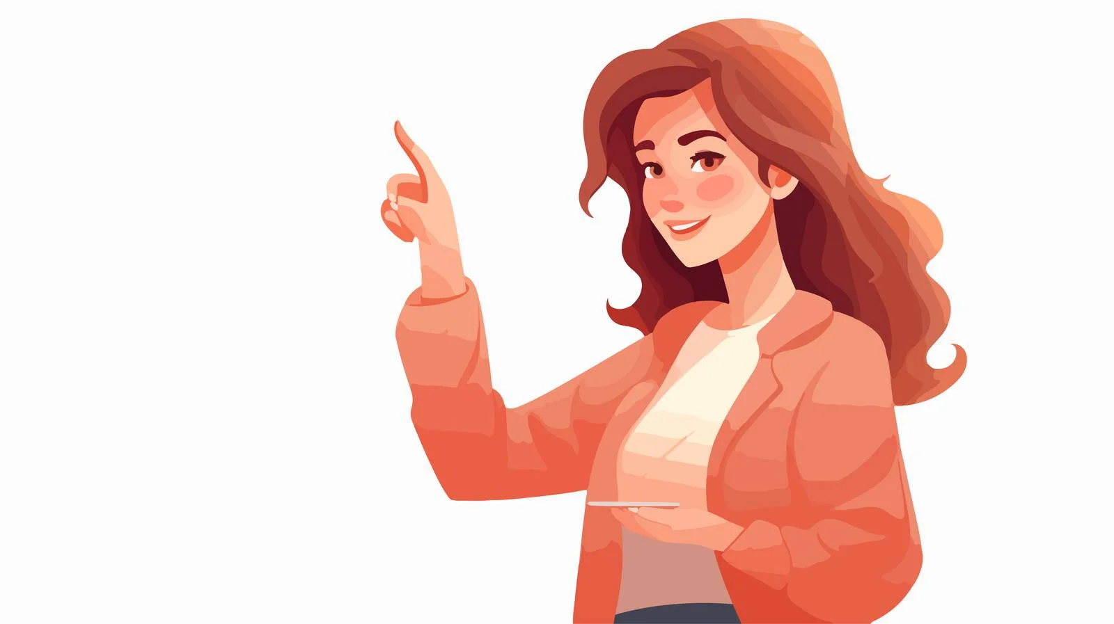 Woman Showing Phone Screen Cartoon — free download from Dotvec