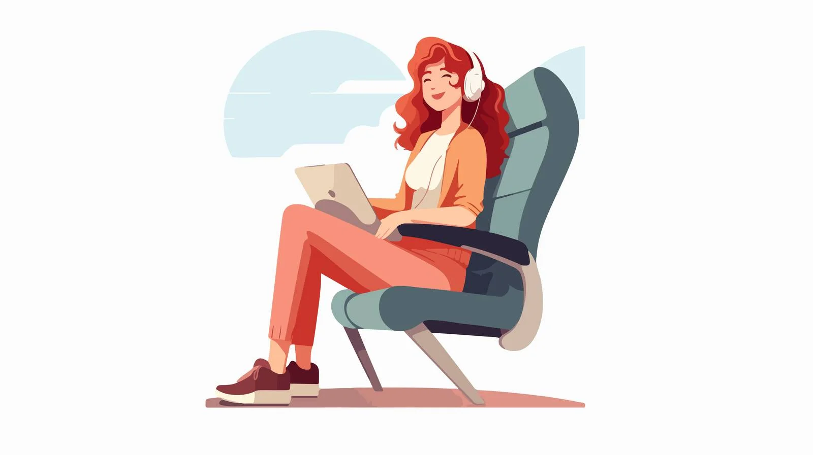 Airplane Traveling Cartoon Illustration — free download from Dotvec