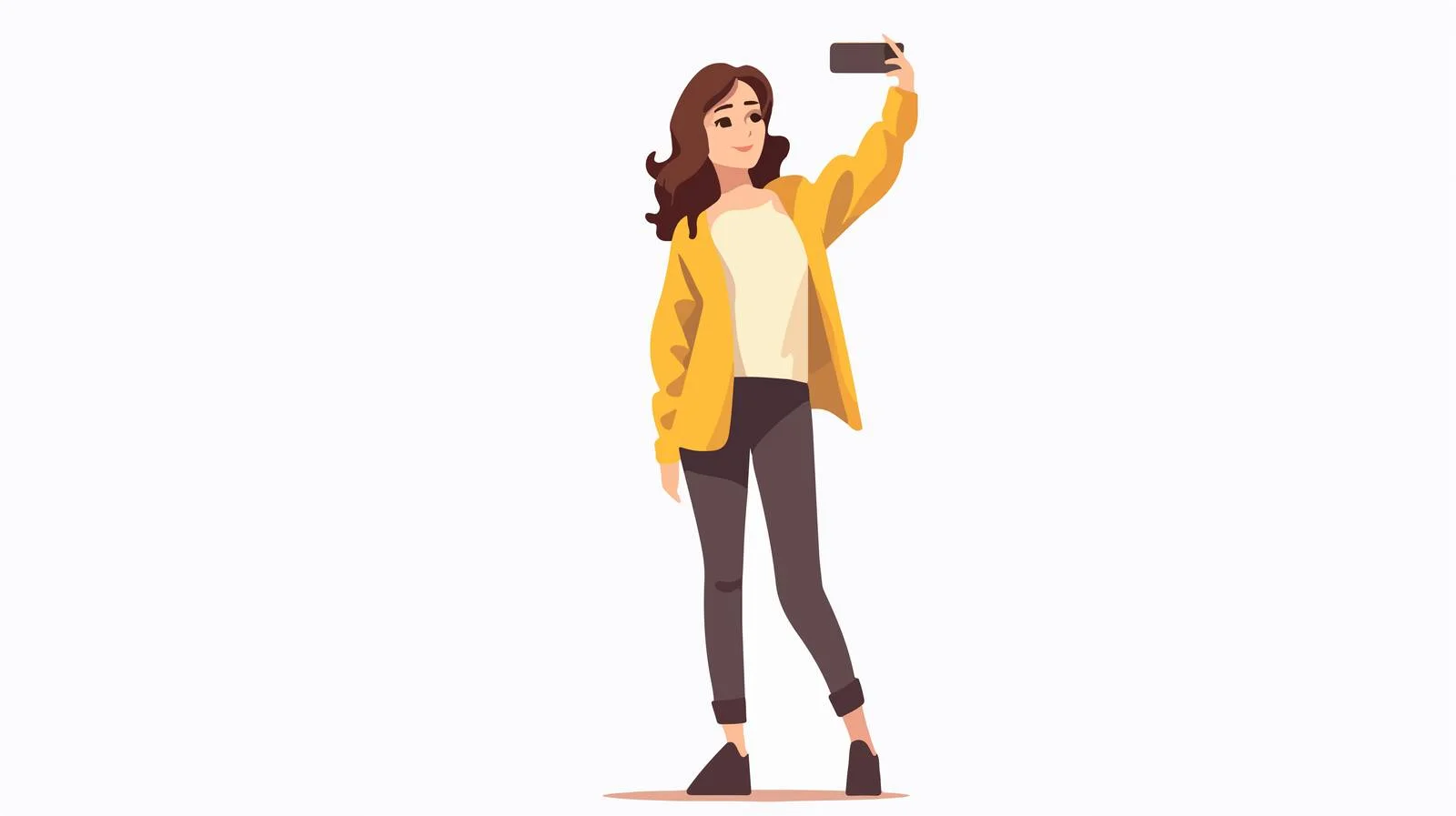Young Woman Taking Selfie Cartoon — free download from Dotvec