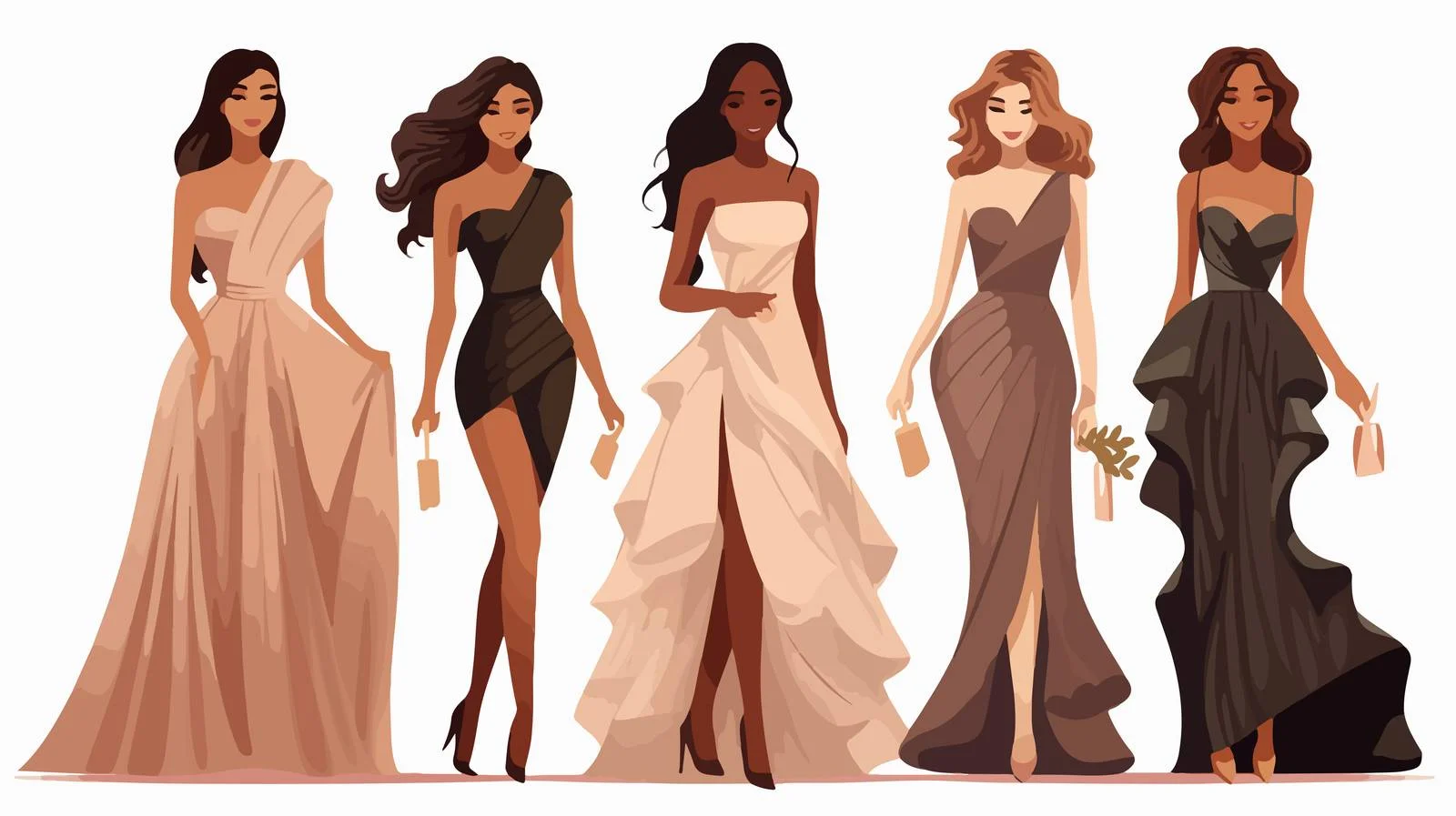 Elegant Young Ladies in Stylish Evening Attire — free download from Dotvec