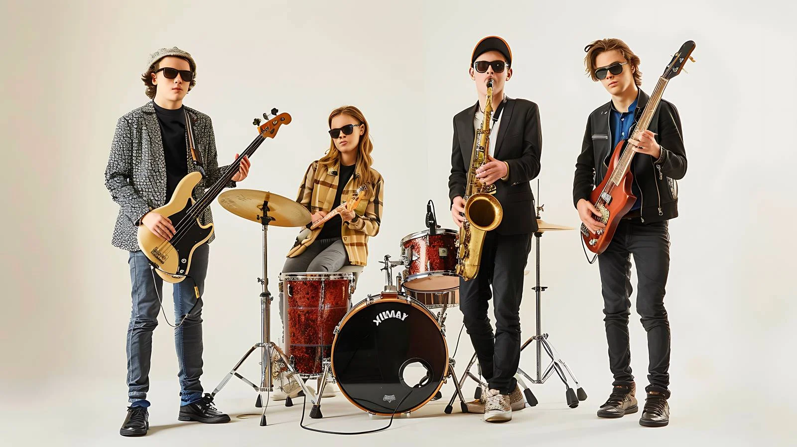 Dynamic Youth Band on White Background — free download from Dotvec