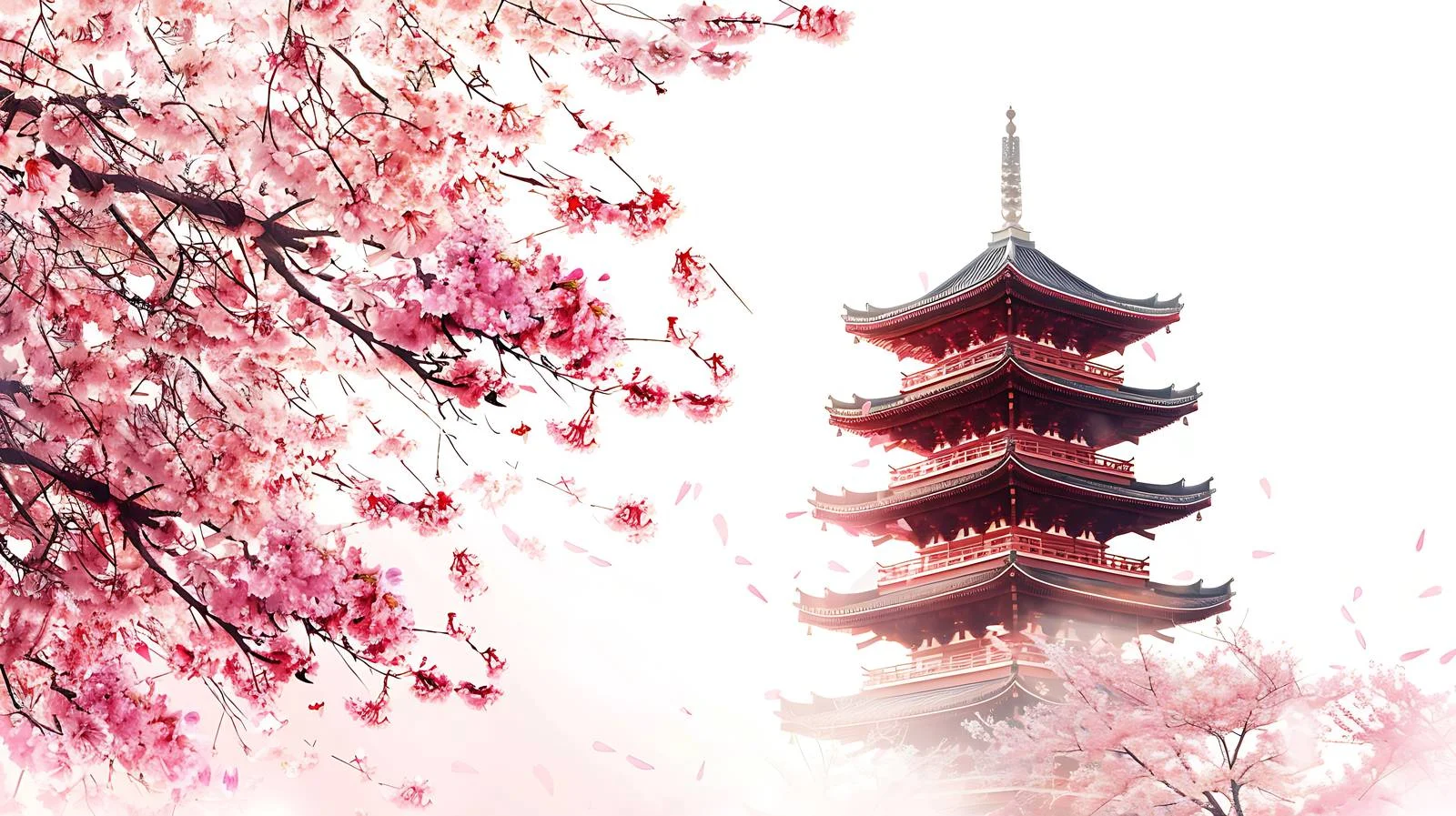 Sakura Tower Yuantouzhu White Isolation View — free download from Dotvec