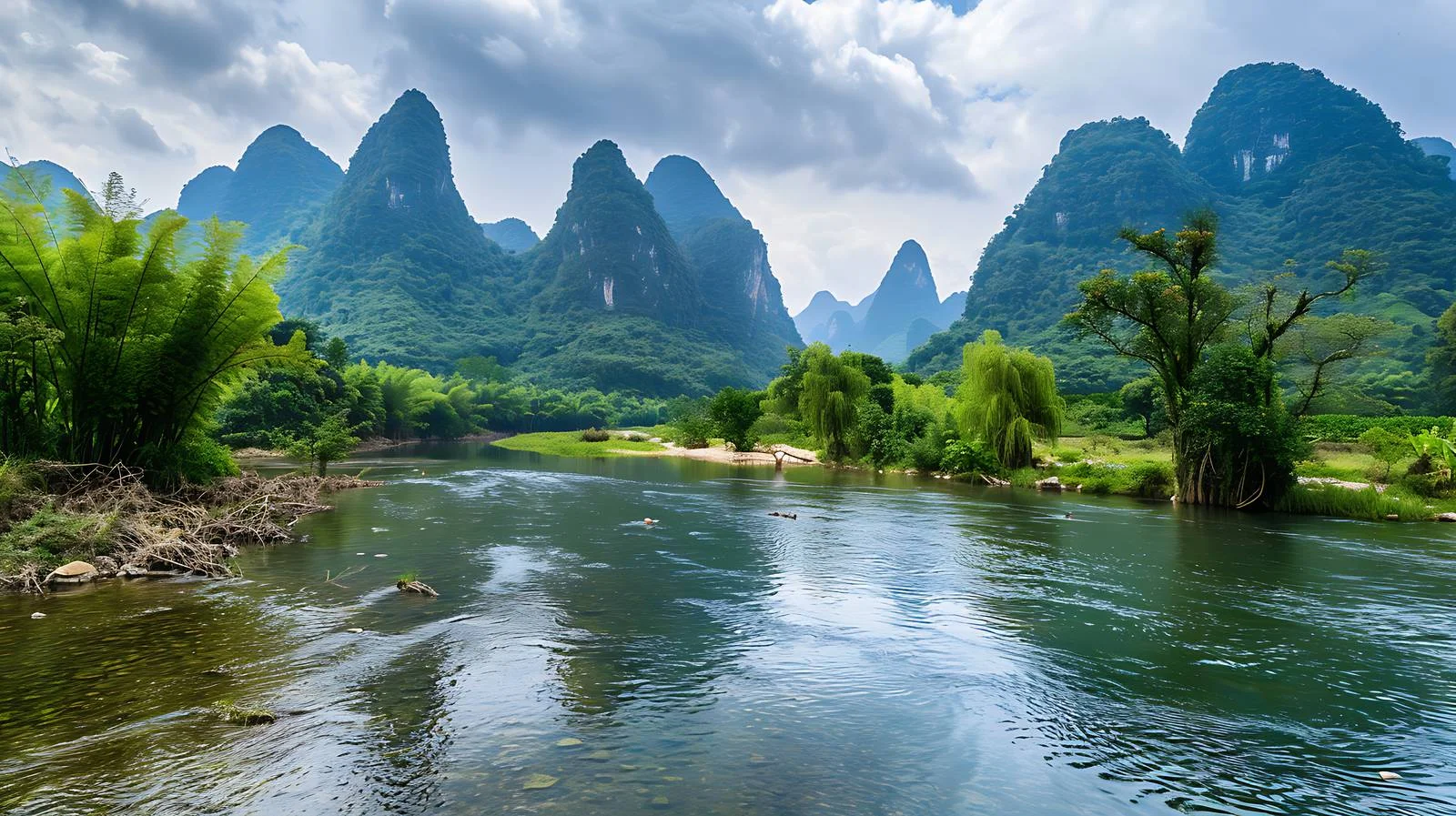 Scenic Yulong River in Lingui County — free download from Dotvec