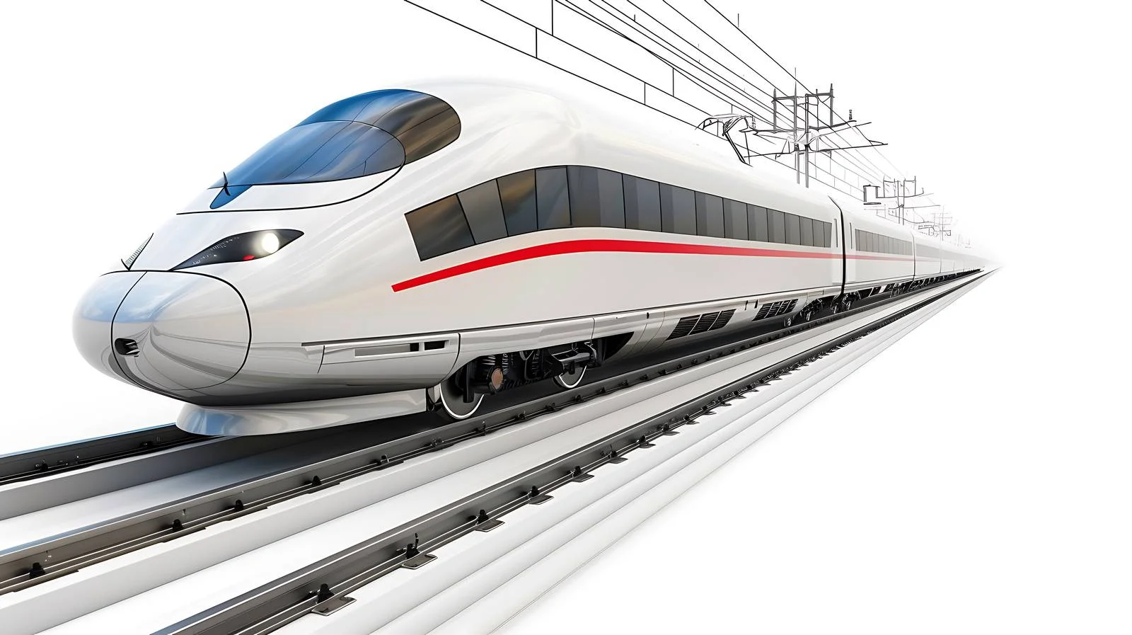 Rural High-Speed Rail Line on White Background — free download from Dotvec