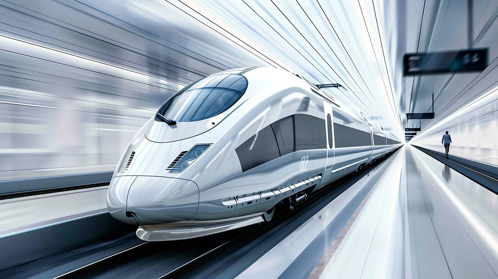 Rural High-Speed Rail Line on White Background — free download from Dotvec