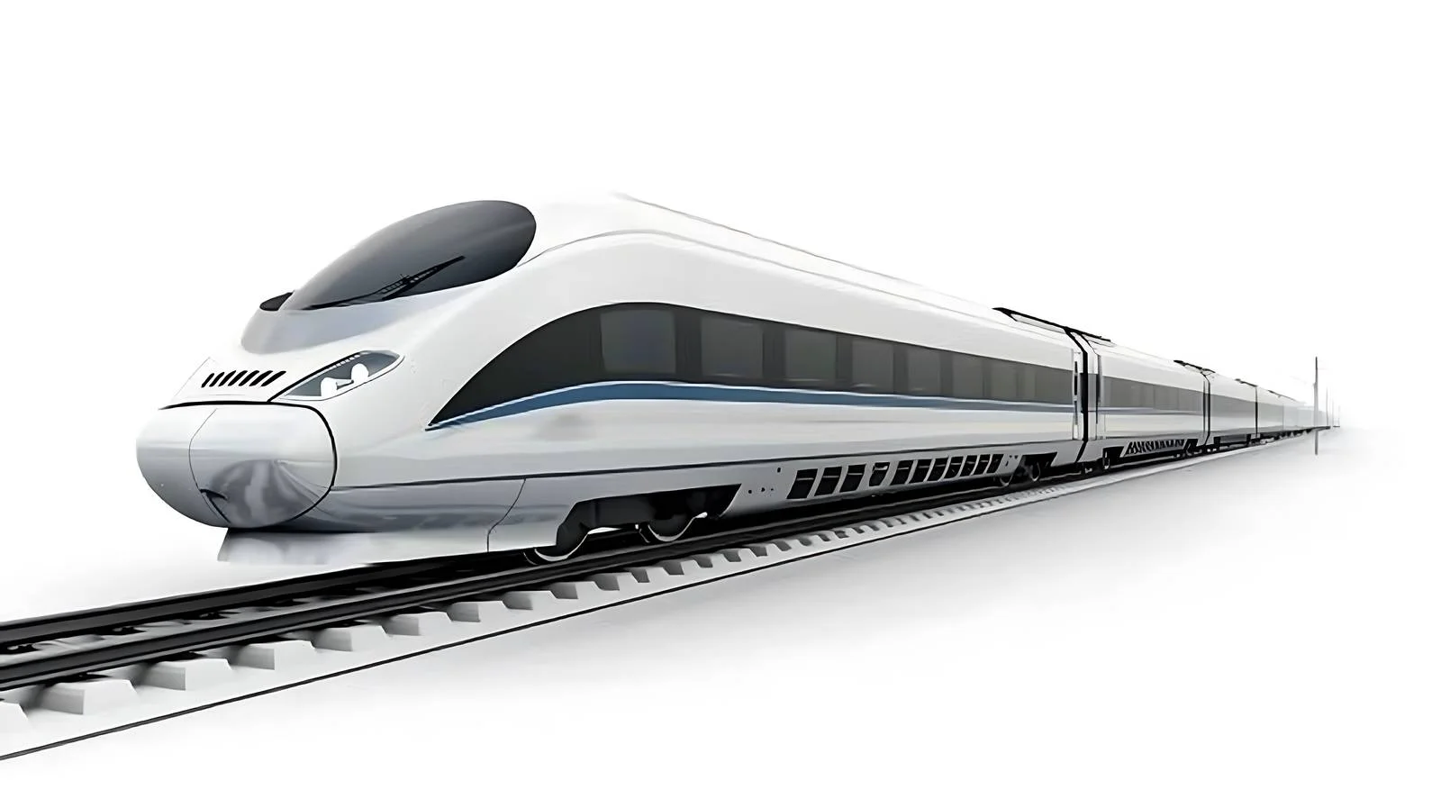 Rural High-Speed Rail Line on White Background — free download from Dotvec