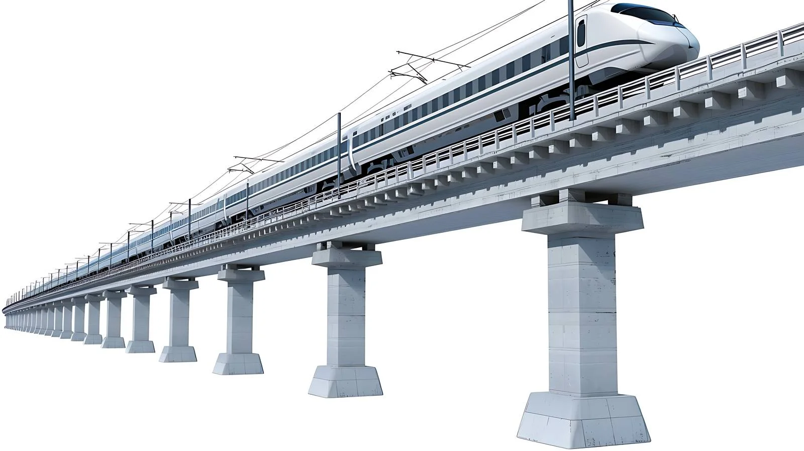 Rural High-Speed Rail Line on White Background — free download from Dotvec