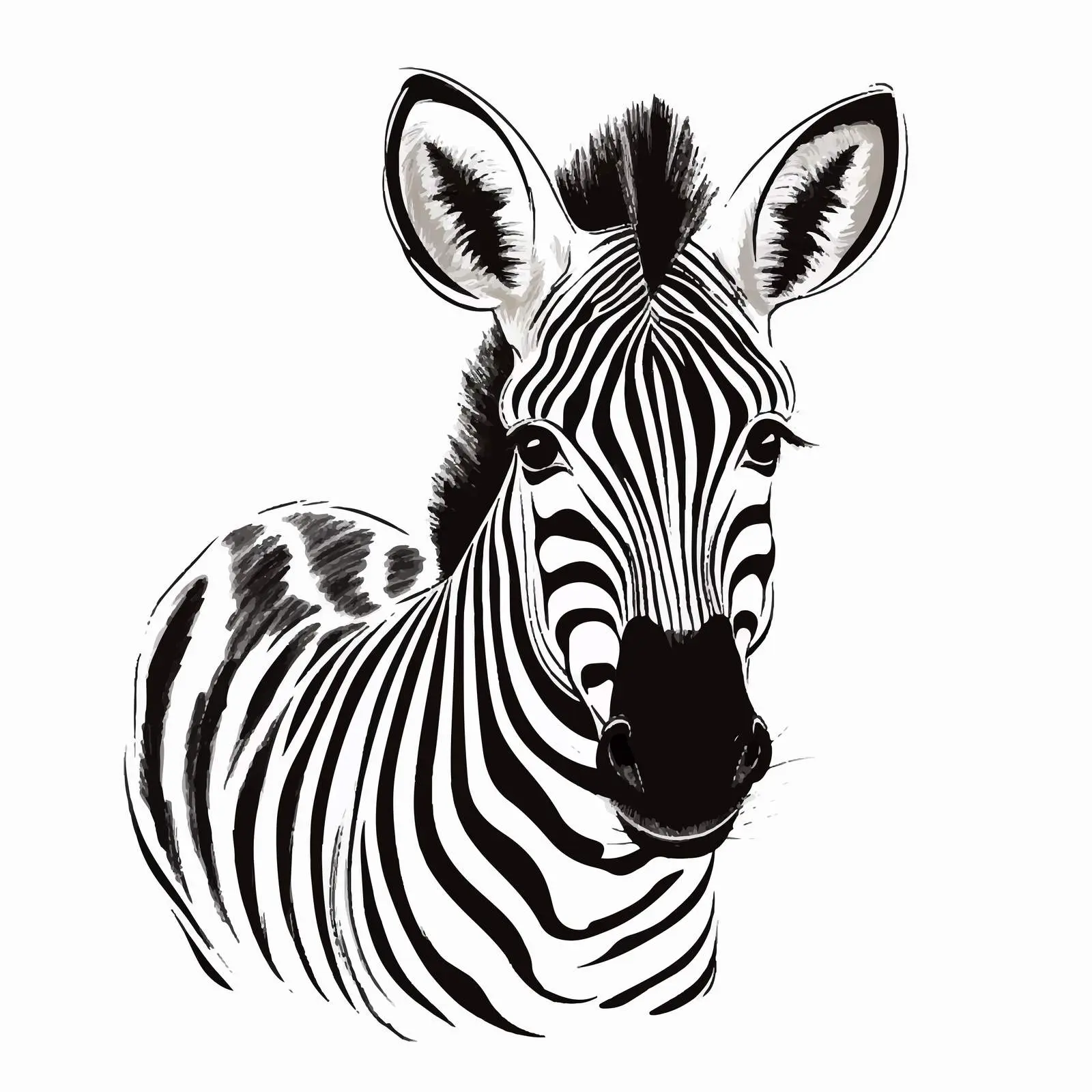 Zebra Sketch Vector Illustration on White Background – free zebra image from Dotvec