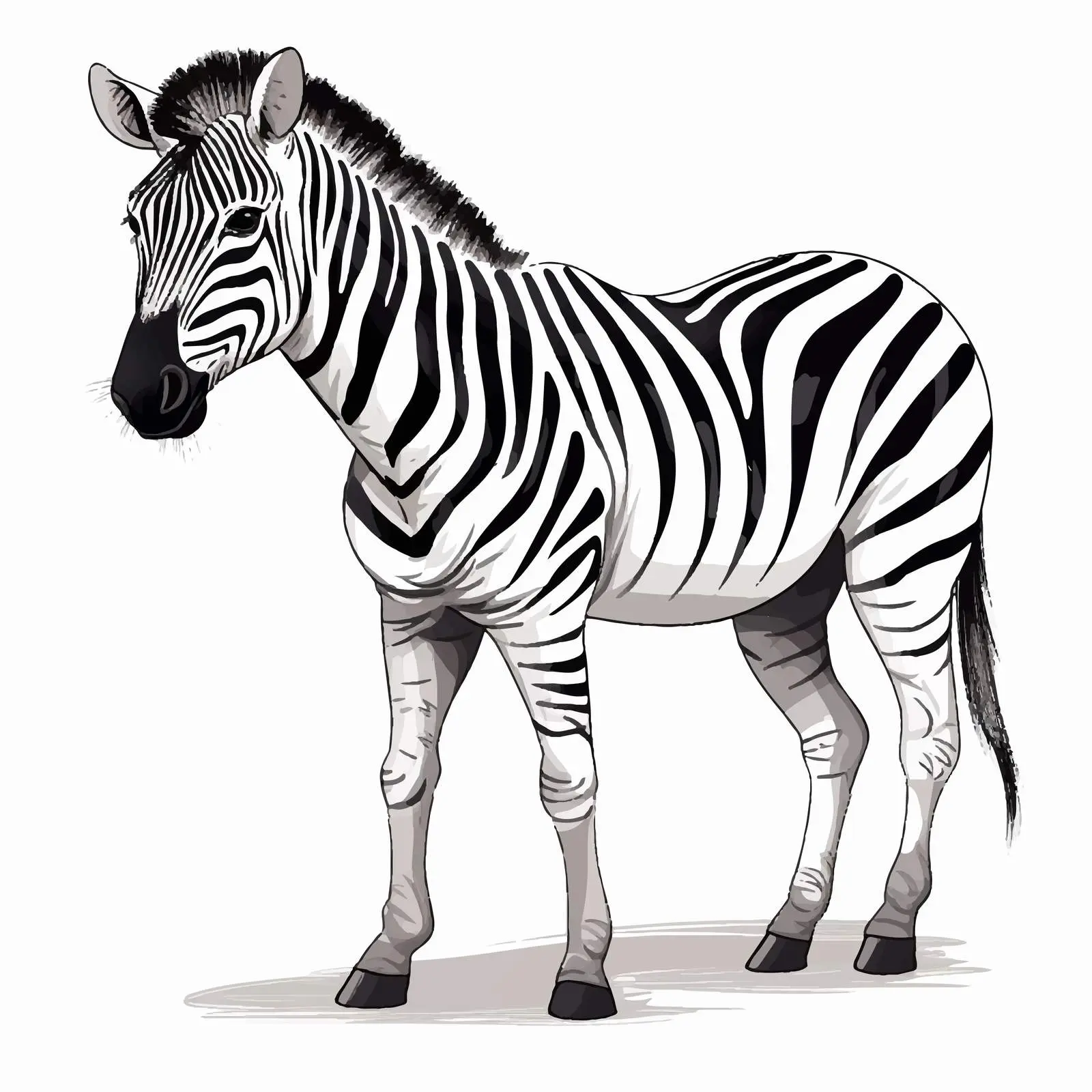 Zebra Sketch Vector Illustration on White Background – free zebra image from Dotvec