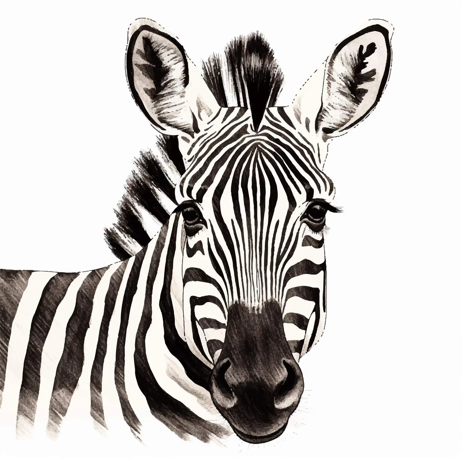 Zebra Sketch Vector Illustration on White Background – free zebra image from Dotvec