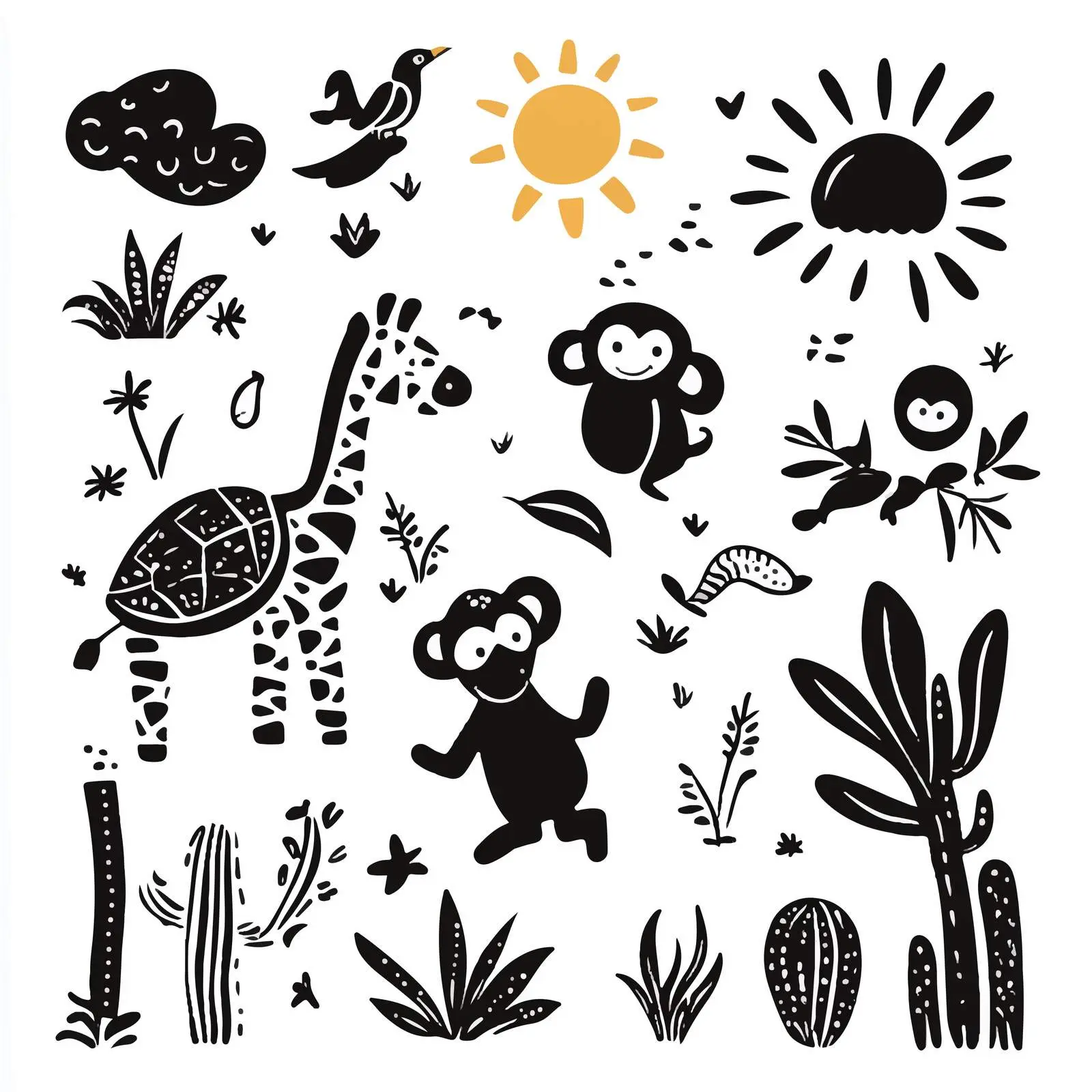 Colorful Animal and Nature Vector Illustration – free zebra image from Dotvec