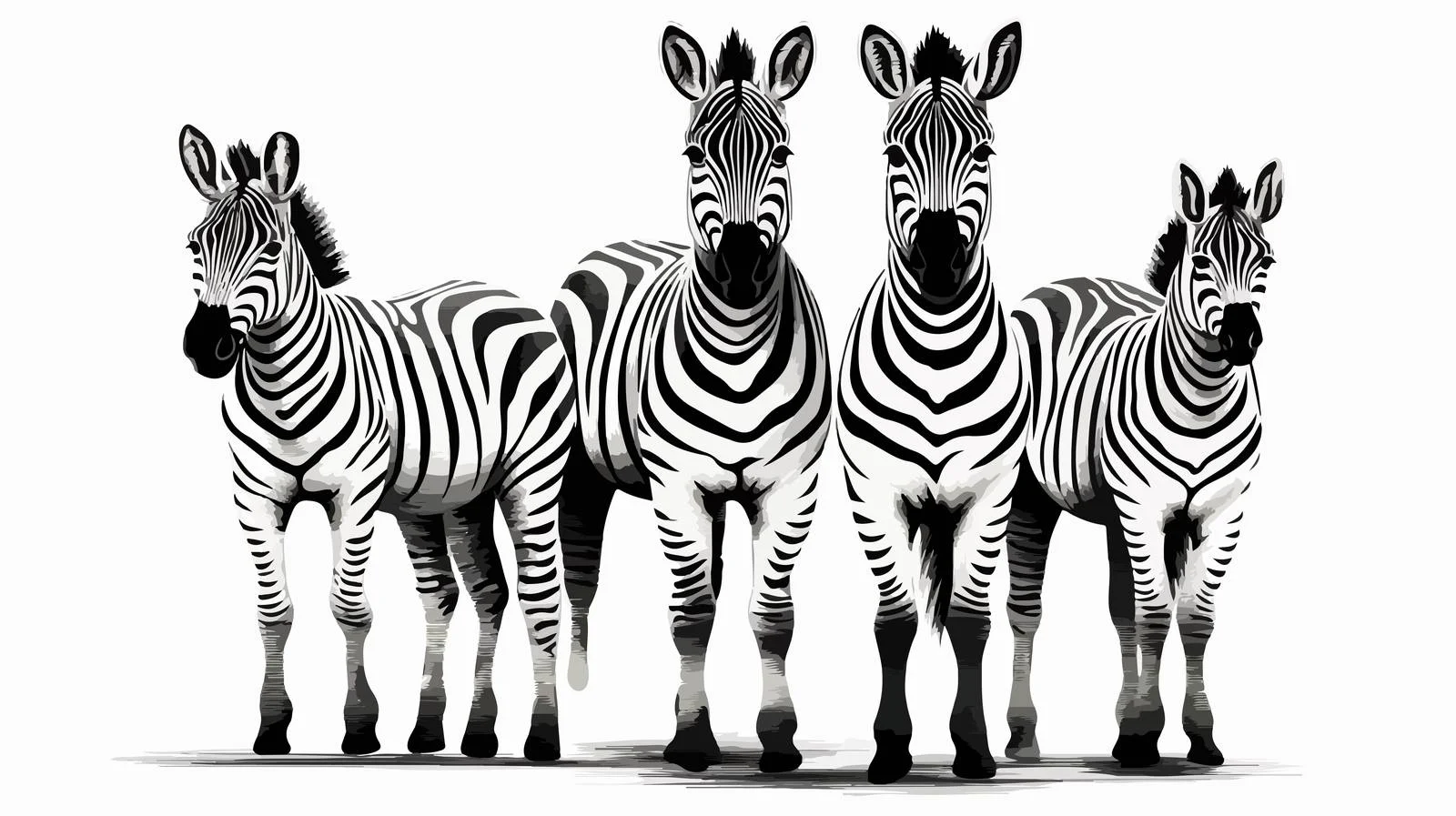 Zebras Cartoon Vector Illustration — free download from Dotvec