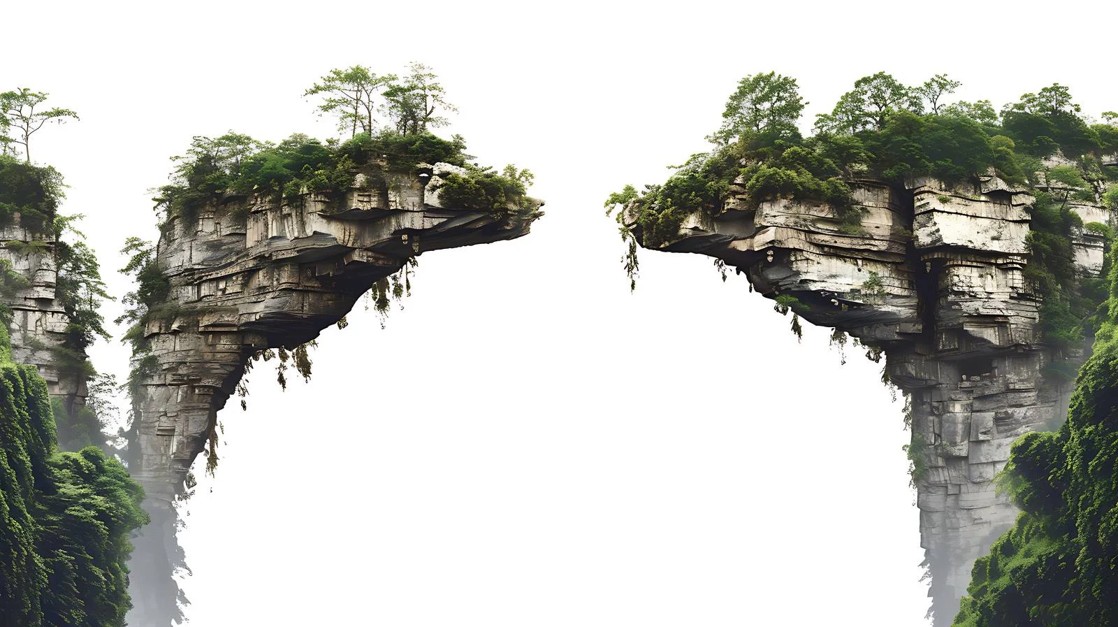 Zhangjiajie Essence on White Background — free download from Dotvec