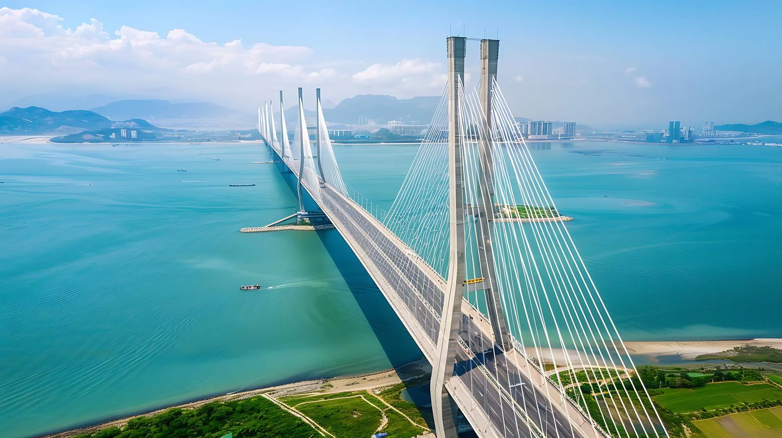 Iconic Zhoushan City Zhoudai Bridge View — free download from Dotvec