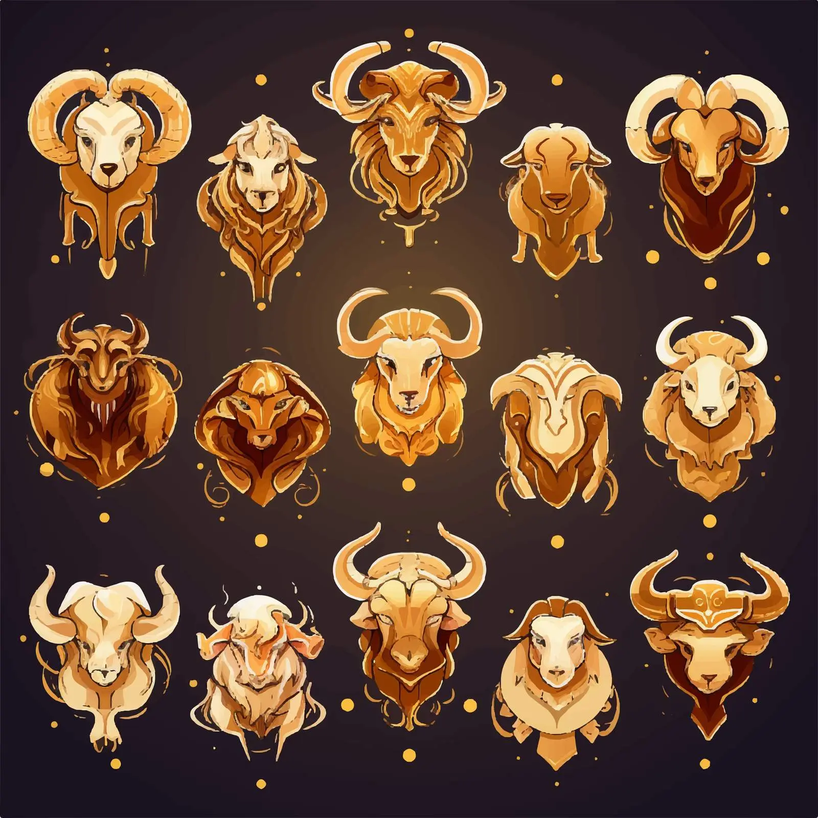 Colorful Zodiac Signs Vector Illustration — free download from Dotvec