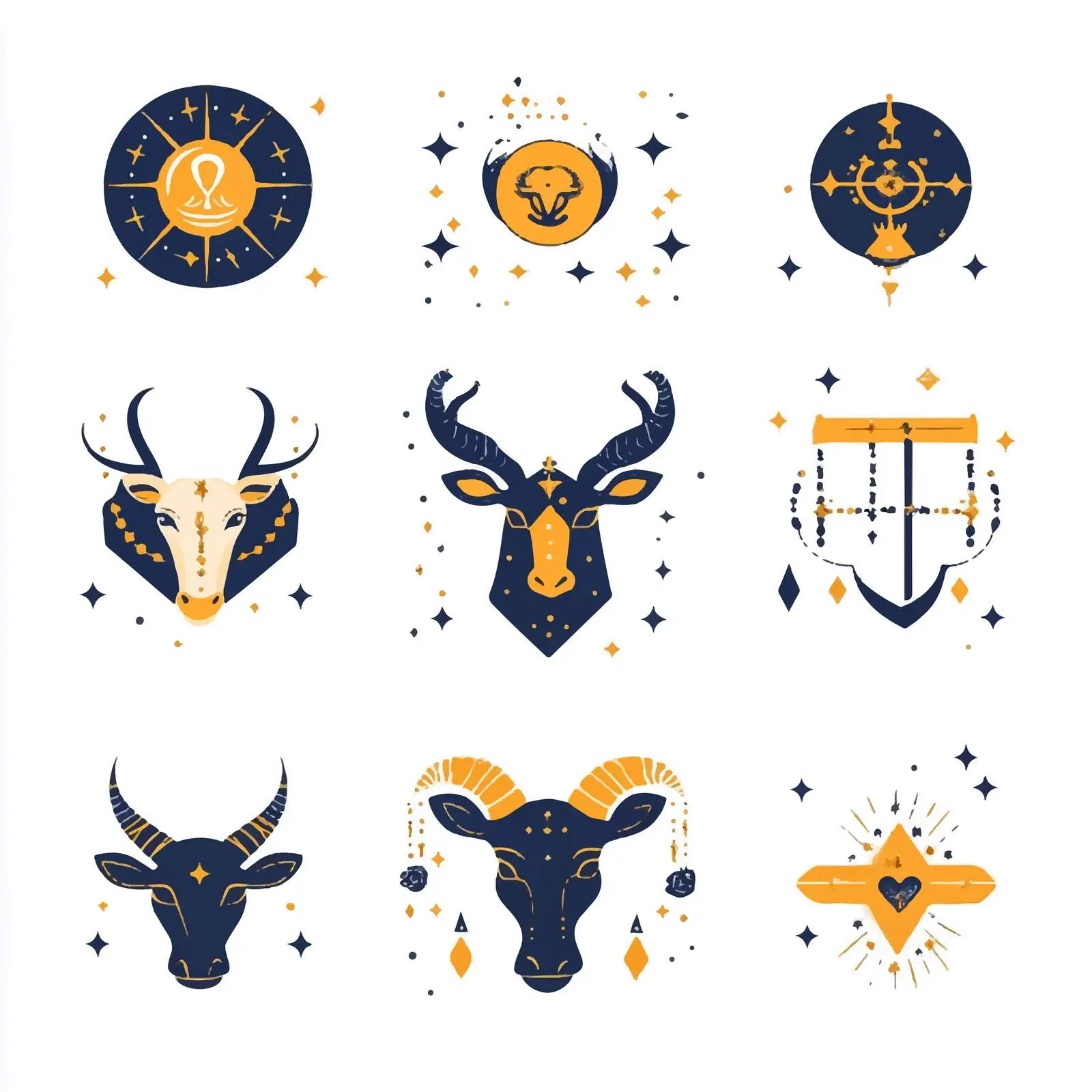 Zodiac Signs Astrology Icons Set – free star signs image from Dotvec
