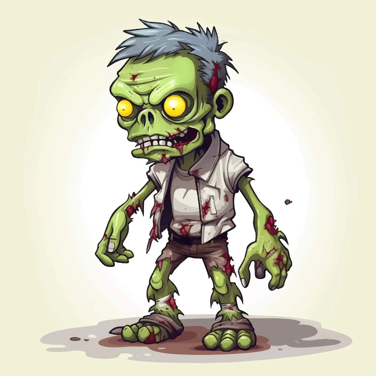 Zombie Character Game Card Template Illustration – free card game image from Dotvec