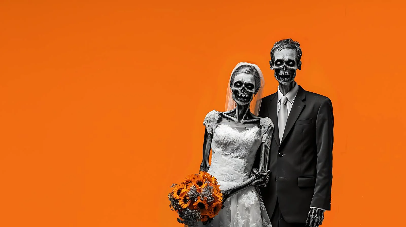 Spooky Zombie Wedding Couple — free download from Dotvec